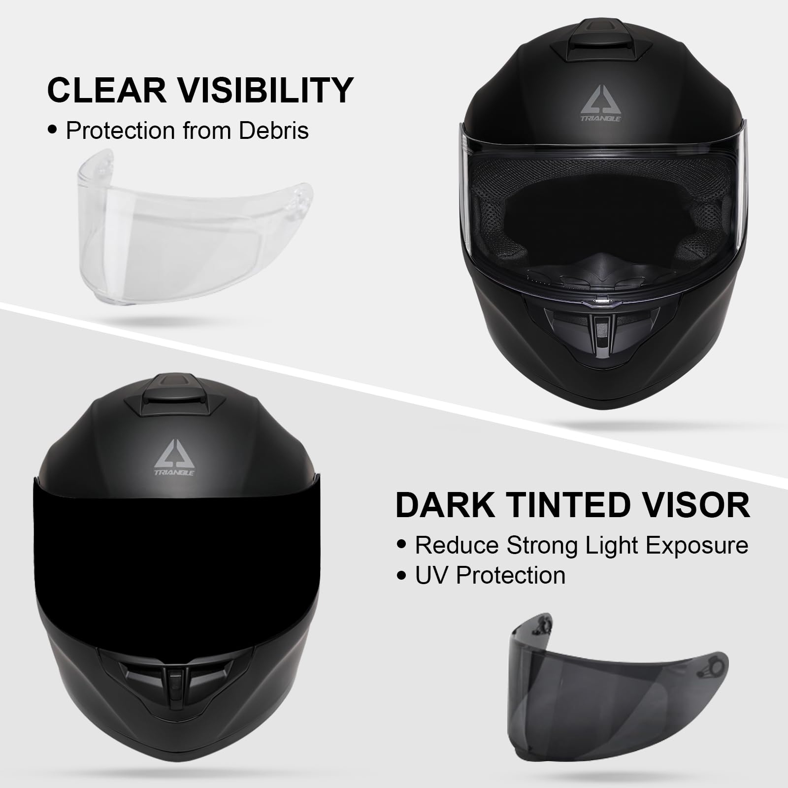 Dot Approved Full Face Motorcycle Helmet for Men & Women with Tinted Visor - Road & Racing Safety