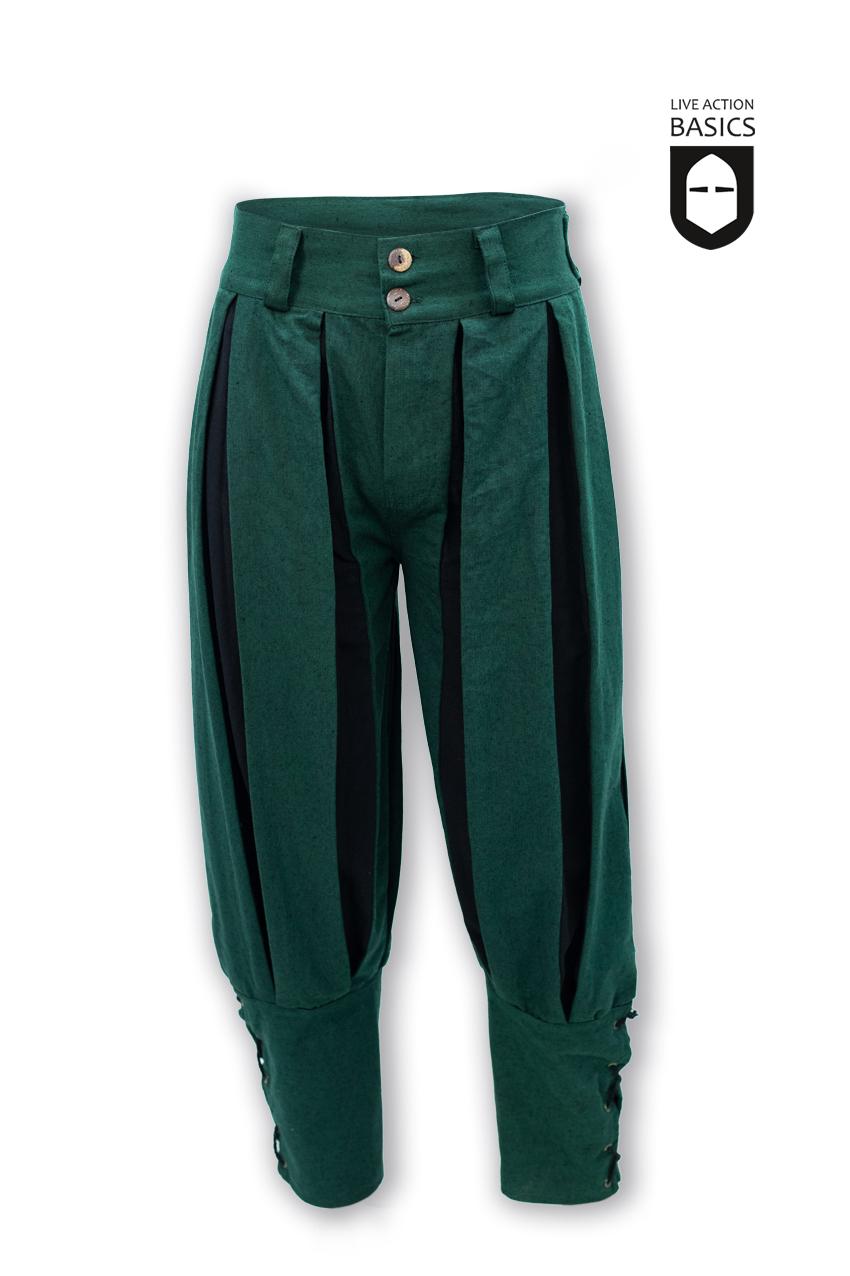 Landsknecht Green & Black Pants - Medieval Renaissance Costume for LARP, Cosplay & Historical Reenactment