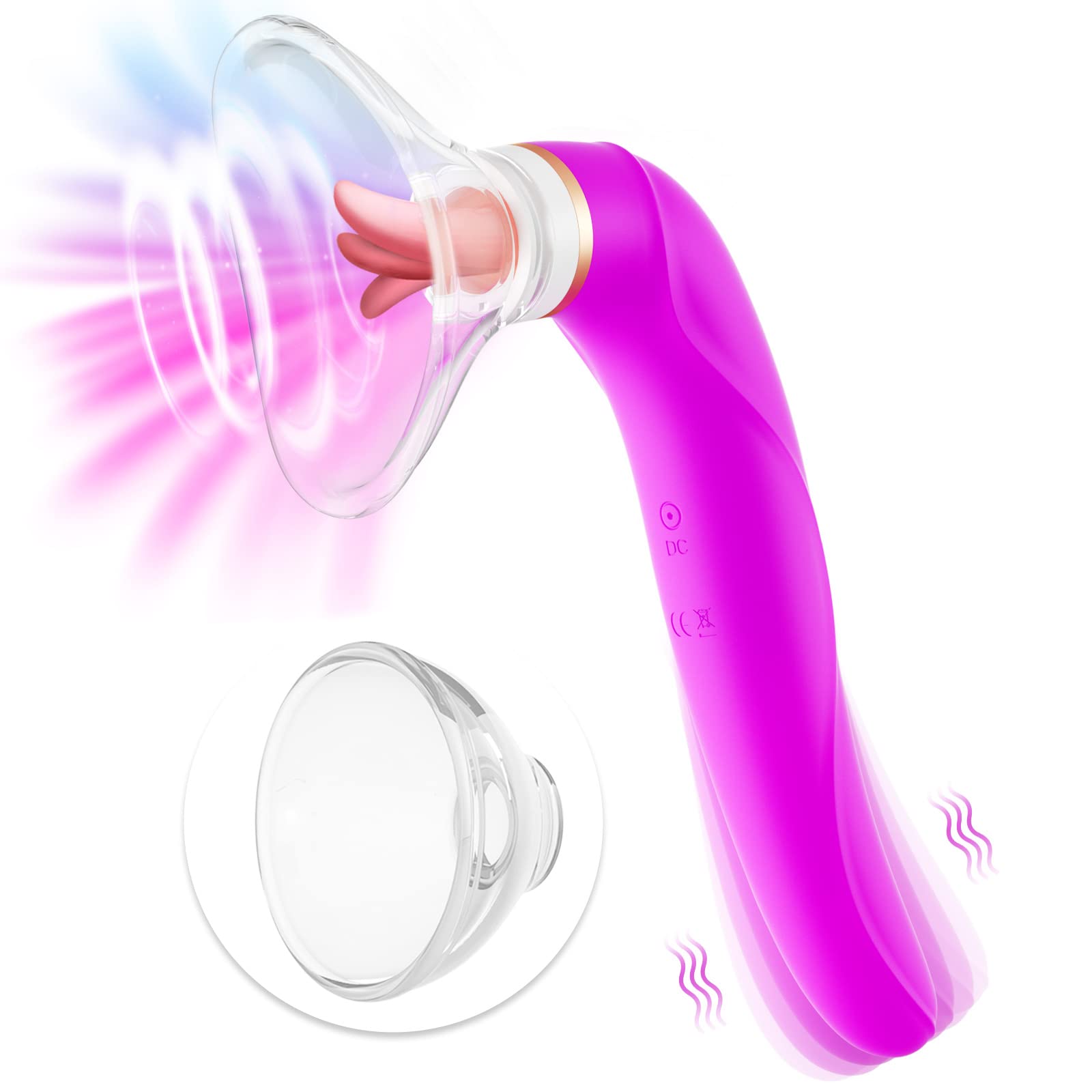 Premium Clitoral Sucking & Licking Vibrator - 8 Suction Modes, 10 Vibration & 5 Licking Modes - Rechargeable Waterproof G-Spot & Nipple Stimulator for Women - Perfect for Solo Play & Couples Intimacy