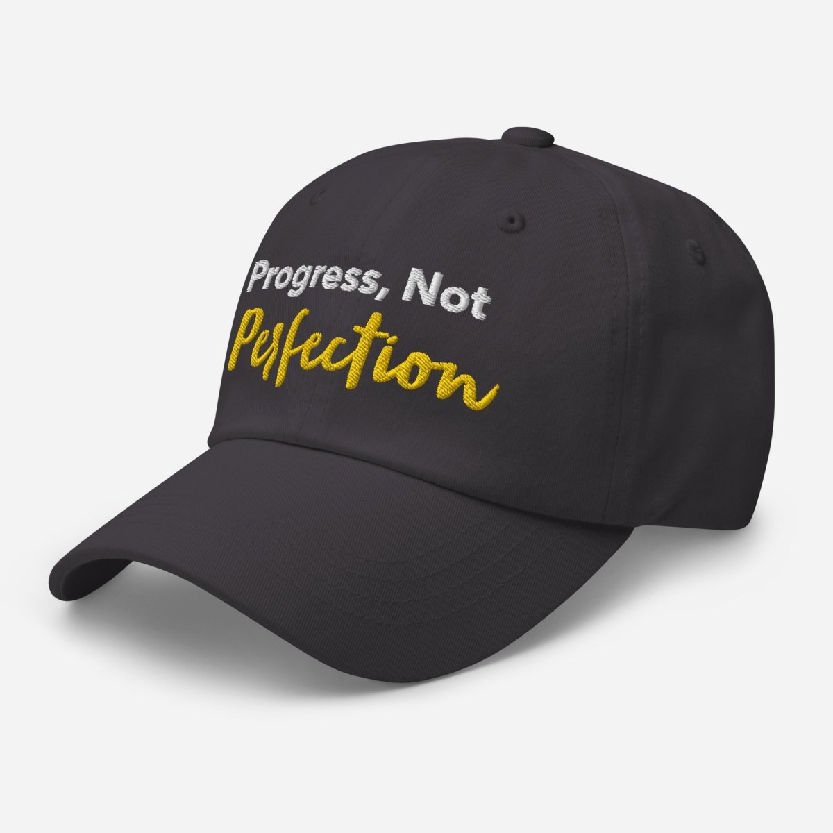 Progress Not Perfection Embroidered Dad Hat - Adjustable Cotton Baseball Cap for Men & Women - Perfect for Outdoor Activities, Sports & Casual Wear