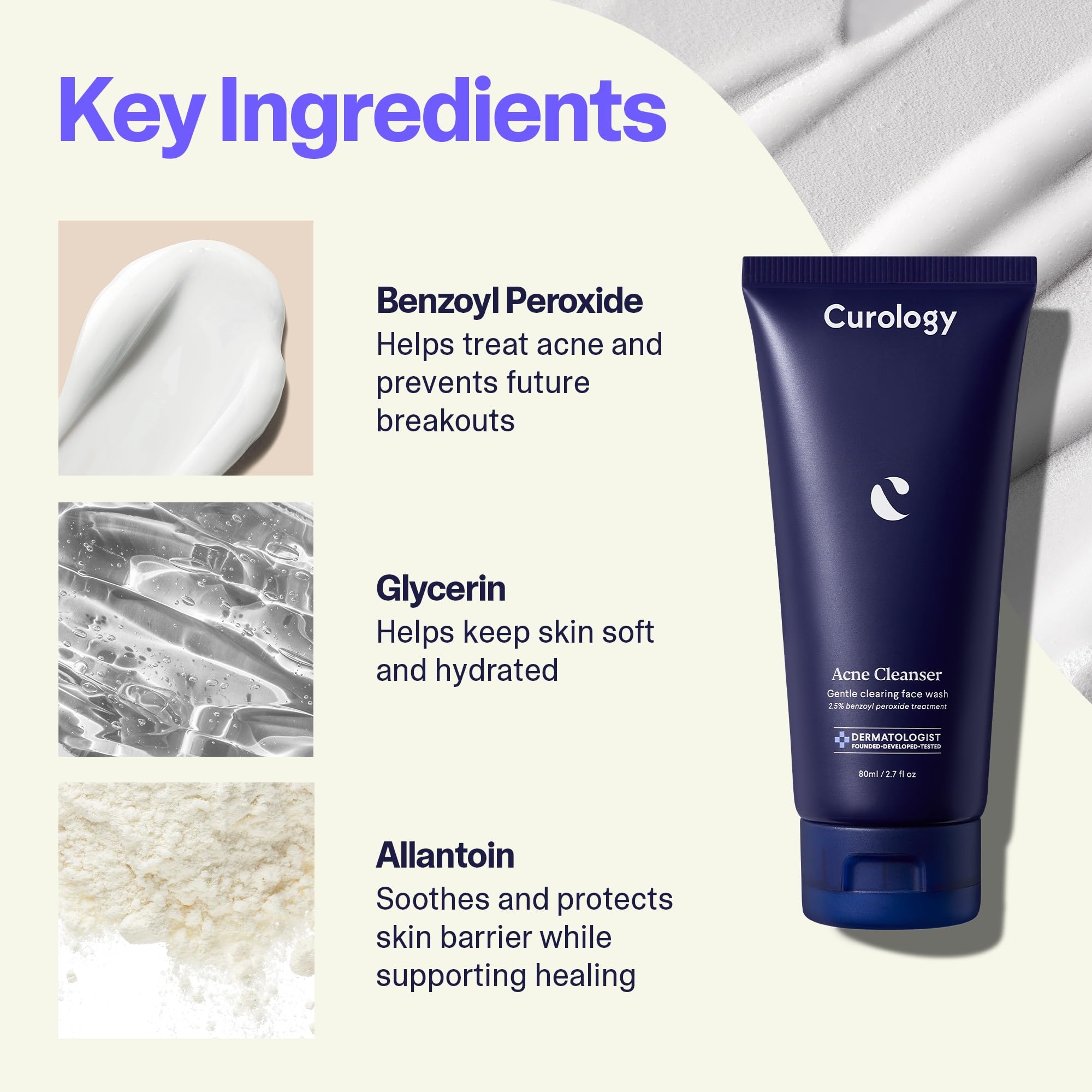 Curology Acne Treatment Kit - 2.5% Benzoyl Peroxide Face Wash & 2% Salicylic Acid Body Wash for Clear Skin | Dermatologist-Recommended Skincare Set for Face & Body Acne Relief | Perfect for Teen & Adult Acne Care Routine