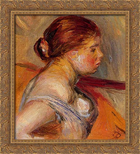 Pierre Auguste Renoir Young Girl 20x22 Gold Ornate Wood Framed Canvas Art Print - Perfect for Living Room, Bedroom & Office Wall Decor