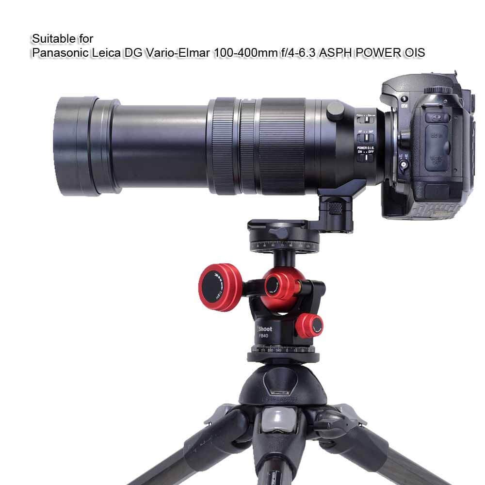 iShoot Lens Collar Replacement Foot Tripod Mount Ring Base for Panasonic Leica DG Vario-Elmar 100-400mm f/4-6.3 ASPH Power OIS Lens - Arca-Swiss Compatible Quick Release Plate - Perfect for Wildlife Photography & Outdoor Shooting