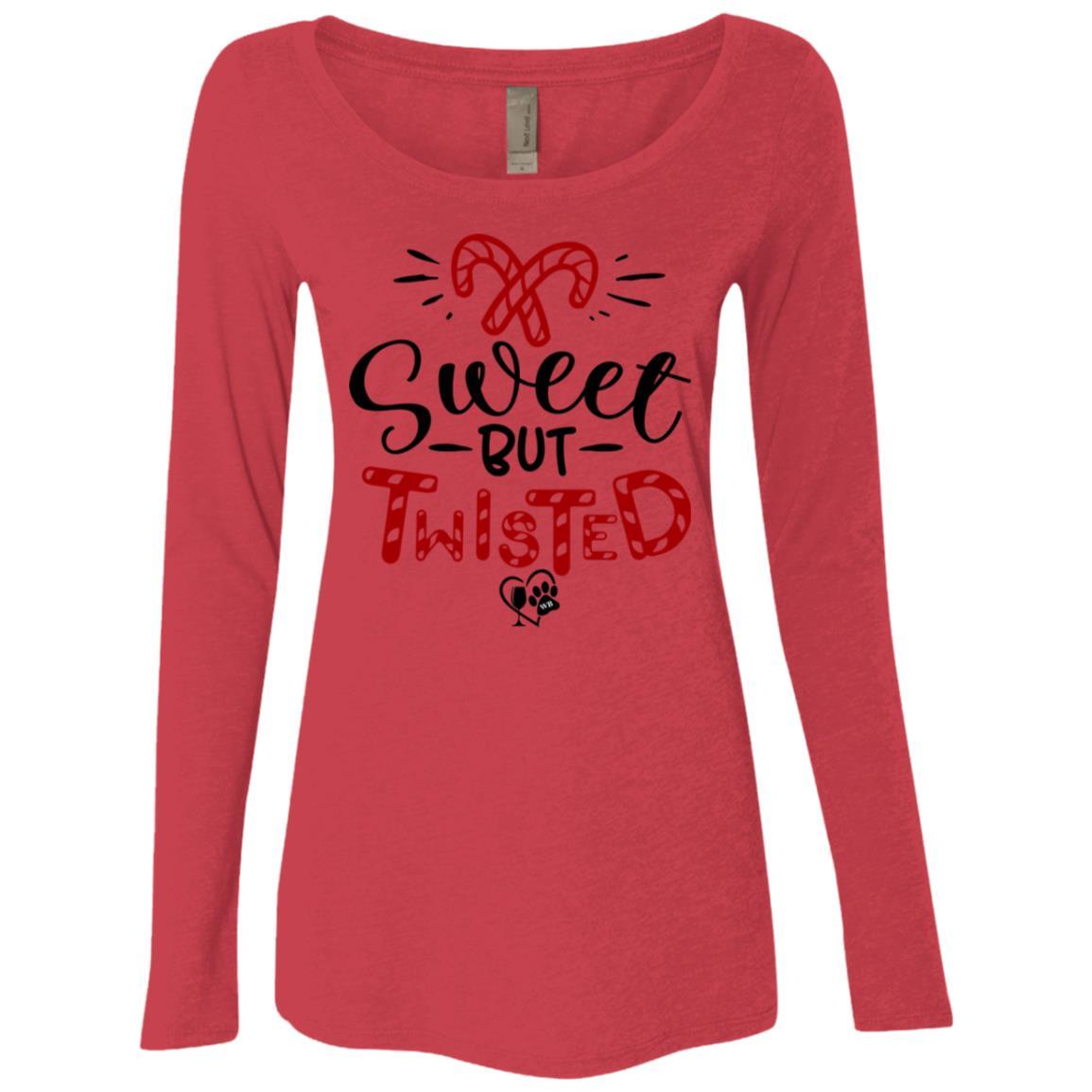 WineyBitches.Co Women's Long Sleeve Scoop Neck Tri-Blend T-Shirt - Soft & Comfortable for Casual Wear, Layering, and Everyday Outfits
