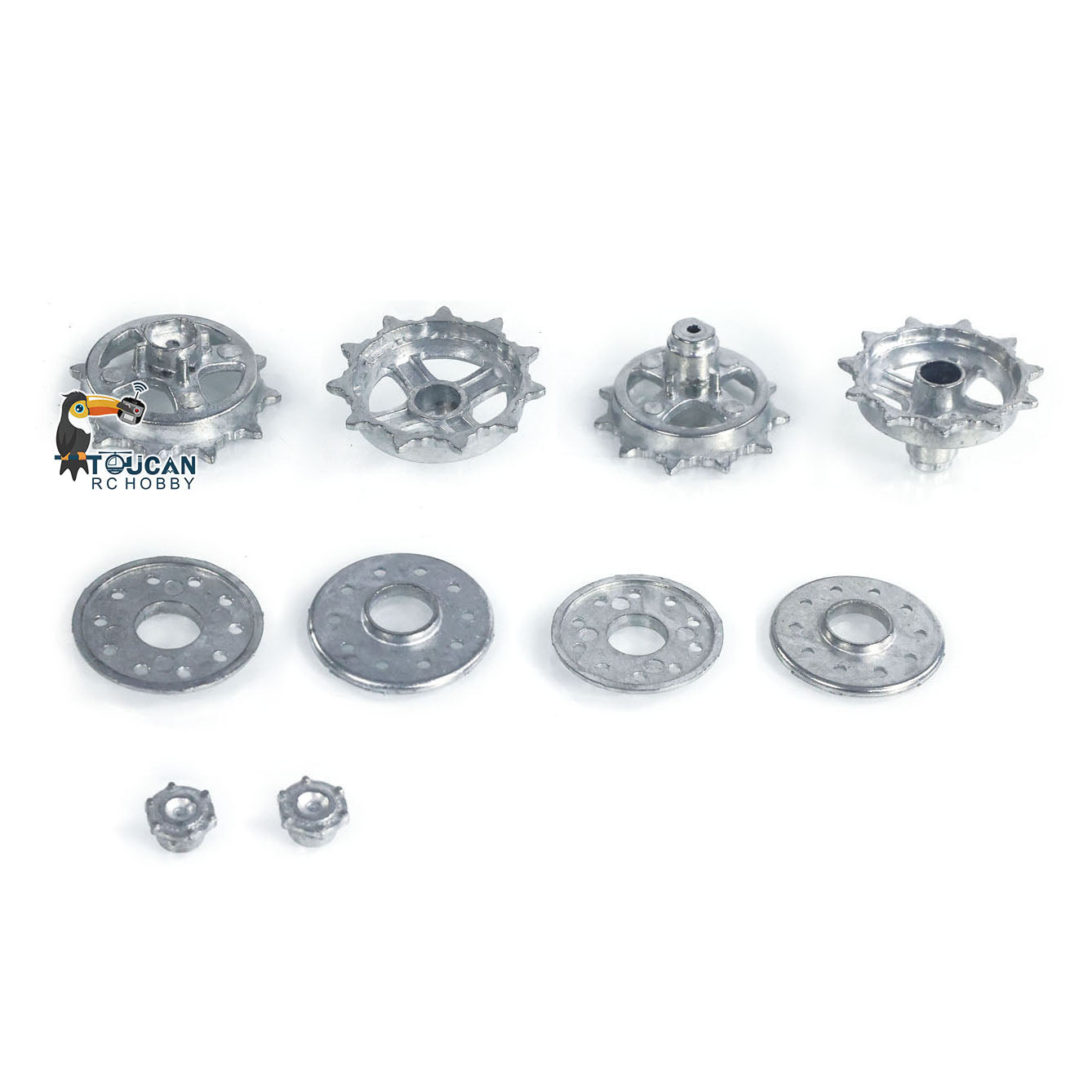 1 Pair Metal Sprockets Driving Wheel & Idler Wheel for HengLong 1/16 RC Battle Tank 3899A - Replacement Parts for Chinese 99A Military Armored Car Model - Perfect for RC Tank Upgrades, Repairs & DIY Projects