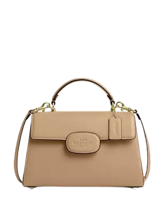 Coach Eliza Leather Top Handle Bag with Gold-Tone Hardware - Perfect for Work, Travel & Everyday Use