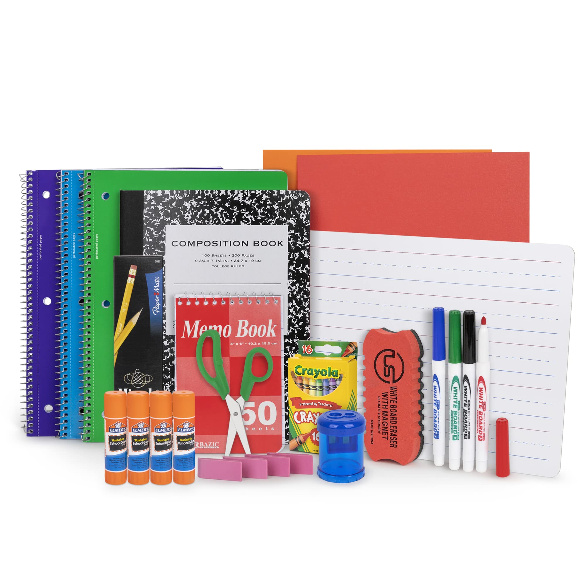 Back to School Supplies - 36 Piece Classroom Essentials Kit for Kids Grades 1-5 - Pencils, Crayons, Glue & More - Perfect for Homeschool, Classroom & Homework Organization
