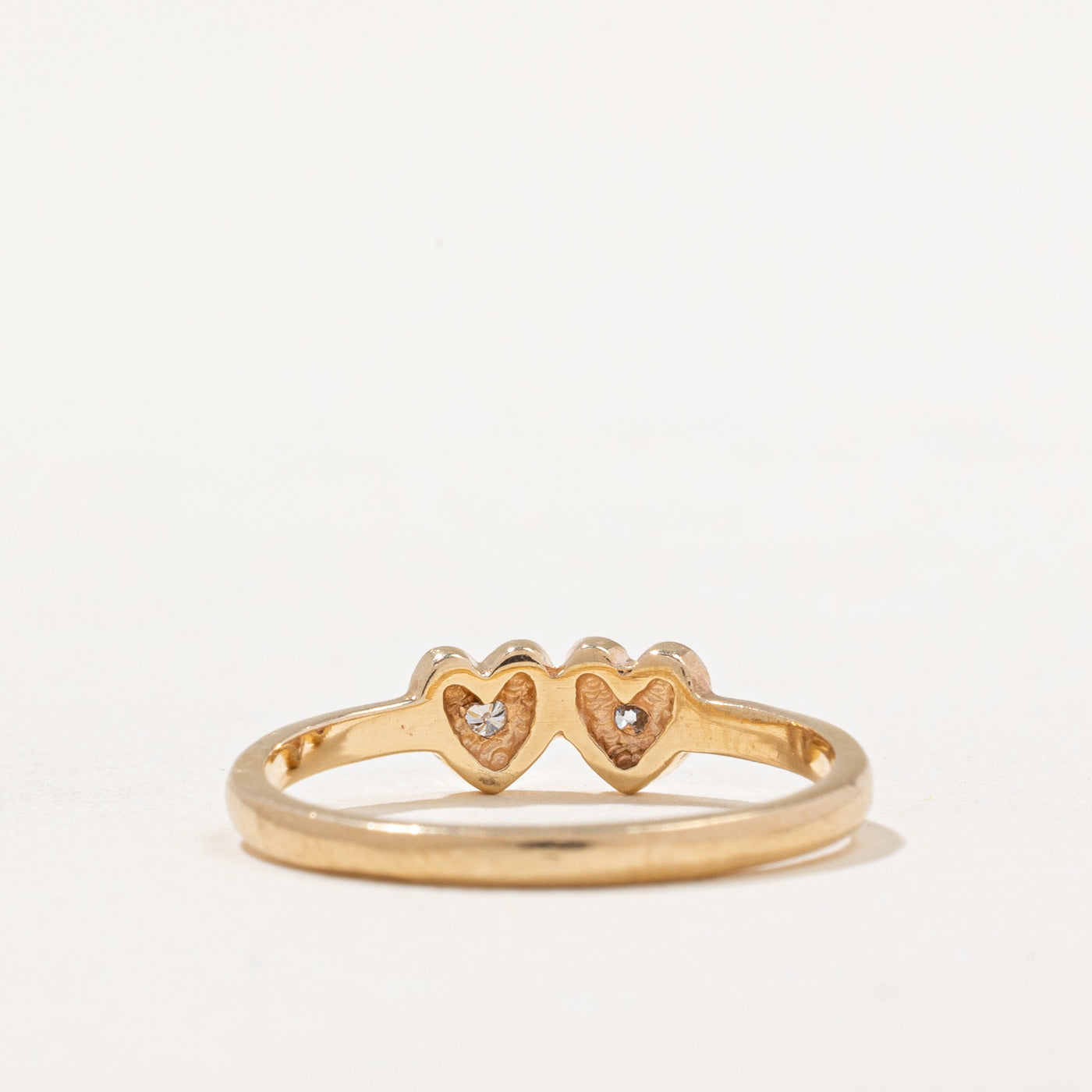 0.03ctw Diamond Twin Heart Ring - Size 5 | Elegant Promise Ring for Women | Perfect for Anniversaries, Valentine's Day & Romantic Gifts