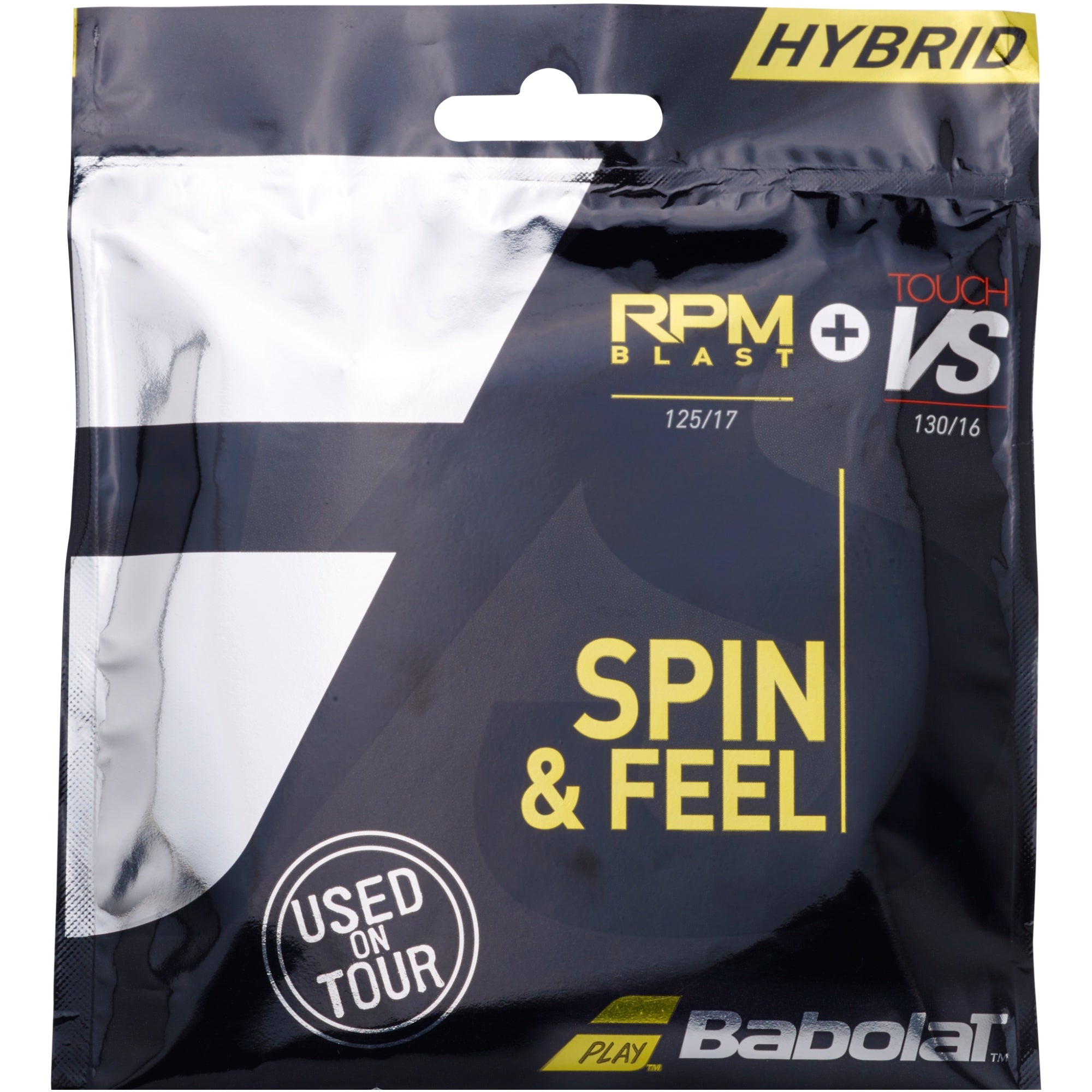Babolat RPM Blast + VS Touch Hybrid Tennis String - Premium Performance for Competitive Play | Perfect for Hard Court & Clay Court Matches