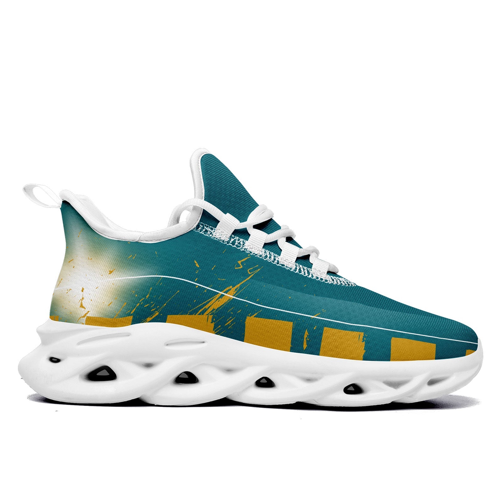 Custom Green & Yellow Jacksonville MaxSoul Personalized Sneakers - Unisex Comfort Shoes for Running & Walking - FN003 D020260 Size 16 (Custom Online Order) - Perfect for Gym, Streetwear & Casual Outfits