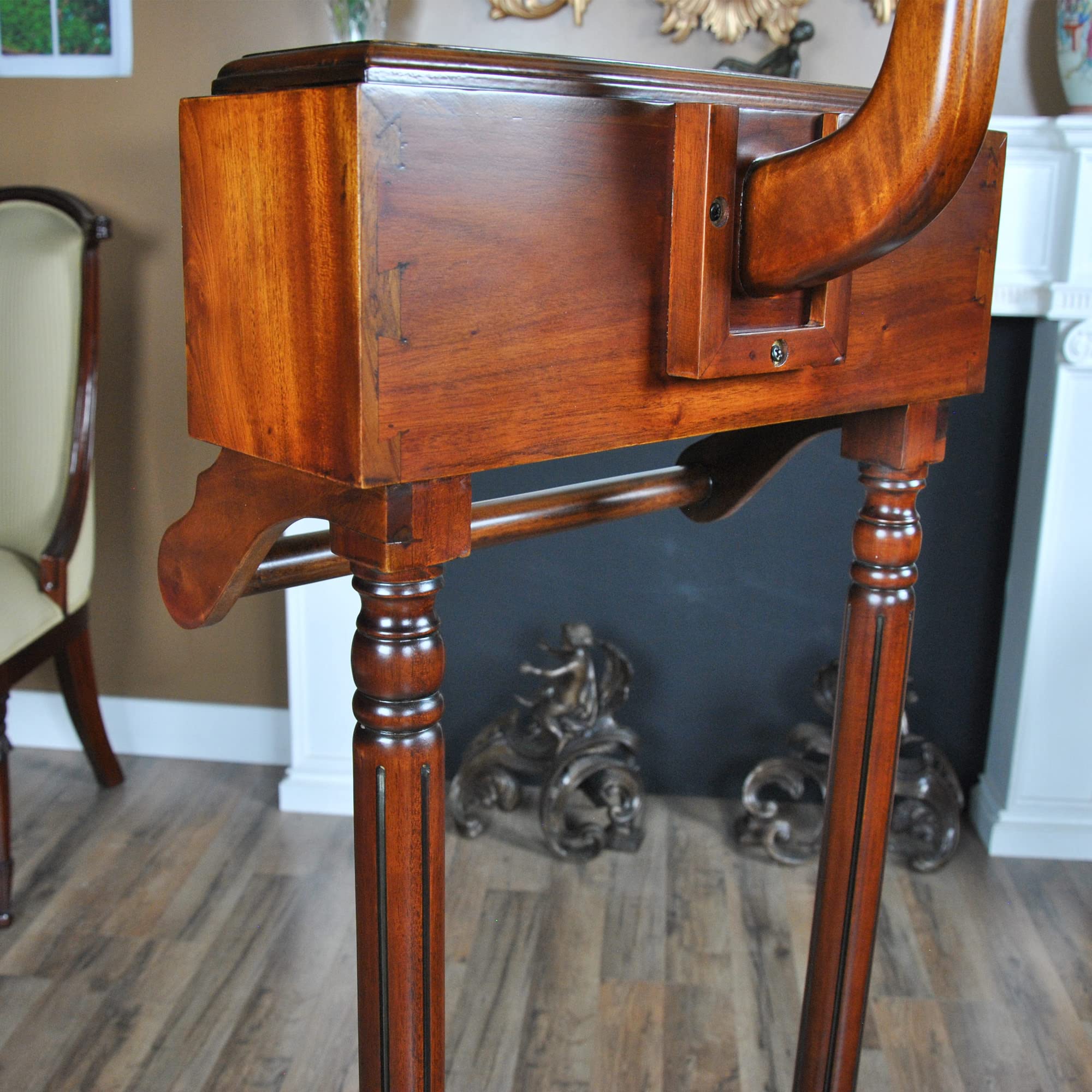 Premium Large Mahogany Valet Stand with Mirror & Storage - Niagara Furniture for Bedroom, Entryway & Closet Organization