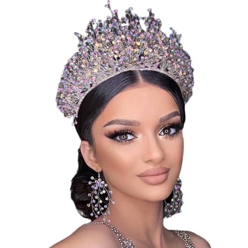 multicolored/ Crown + necklace + Earrings
