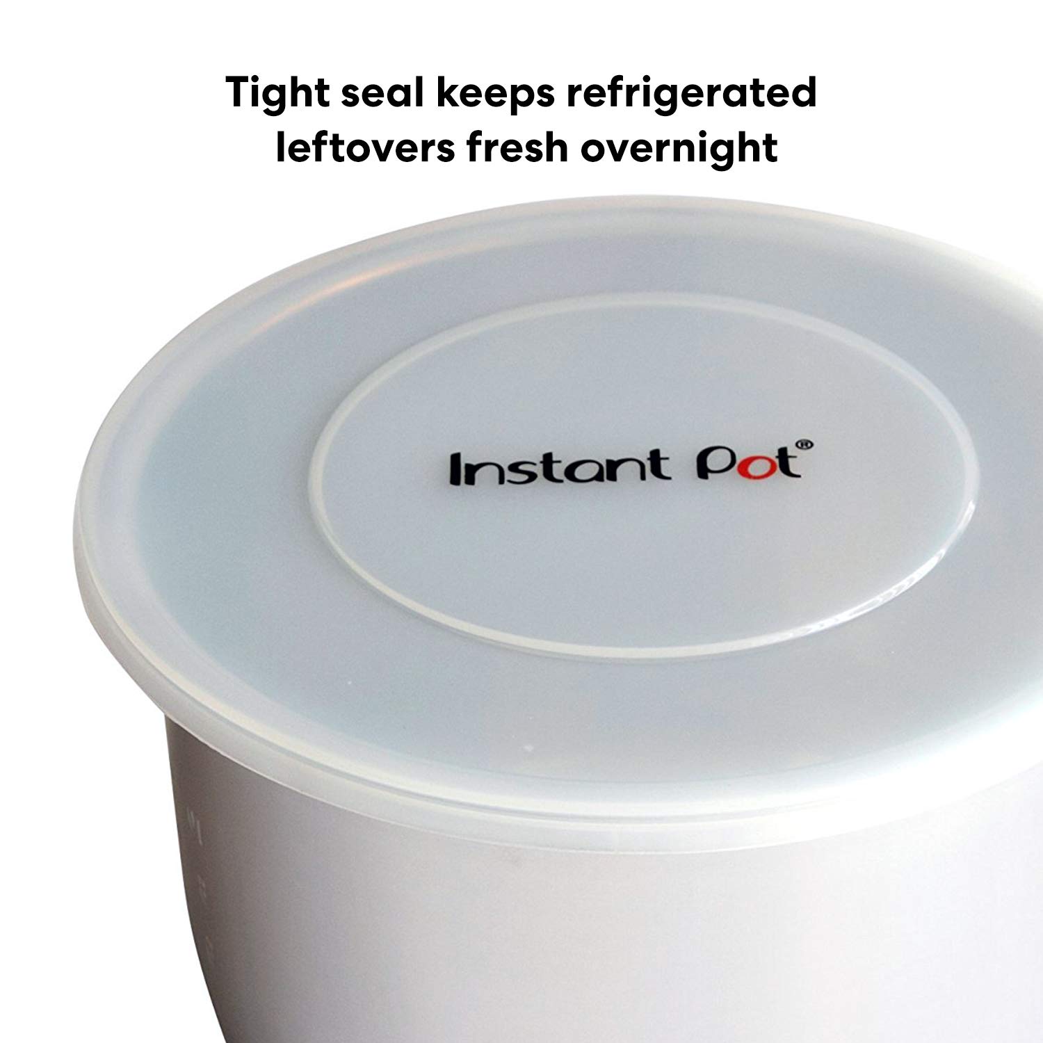 Instant Pot Tempered Glass Lid 9 Inch (23 cm) for 6 Quart Pressure Cooker - Clear & Instant Pot IP SS Silicone Lid Cover 6 Quart - Transparent White - Perfect for Cooking, Steaming & Food Storage
