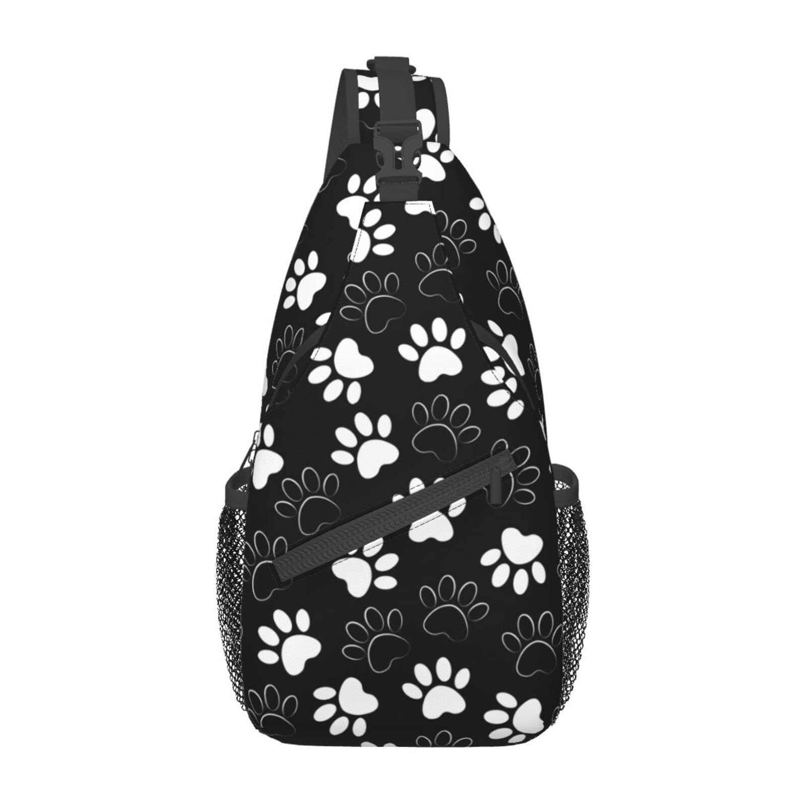 Stylish Dog Paw Print Crossbody Sling Backpack - Lightweight Chest Shoulder Bag for Travel, Hiking & Daily Use - Perfect Daypack for Women & Men