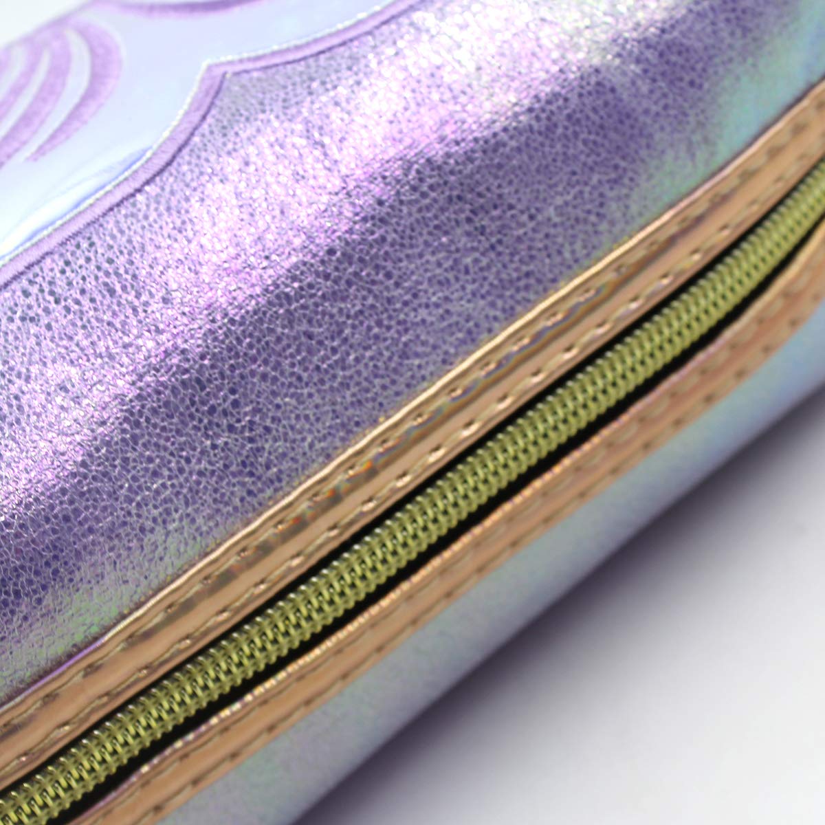 MOSSTYUS Holographic Makeup Bag - Waterproof Cosmetic Organizer for Travel, Mermaid Design Small Toiletry Pouch - Perfect for Girls' Makeup Storage, Gym Essentials & Vacation Accessories