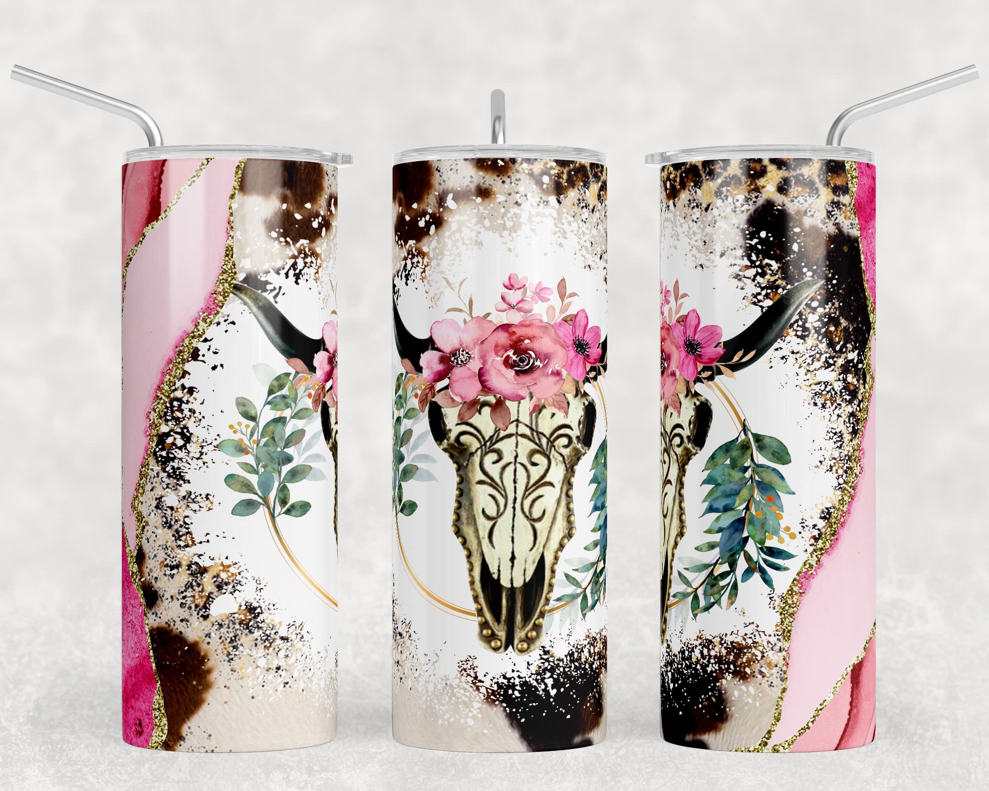 Skull Tumbler Sublimation Prints - Ready to Press Heat Transfer Bundle for DIY Crafts, Custom Tumblers & Personalized Gifts (20 Designs)