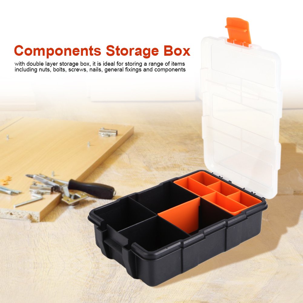 Heavy Duty Tool Box Organizers with Removable Dividers - Small Parts Storage Container for Hardware, Nuts, Bolts & DIY Tools - Perfect for Garage, Workshop & Home Improvement Projects
