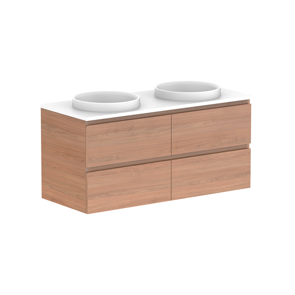 ADP Glacier Pro All Drawer Twin Vanity with Caesarstone Countertop - Modern Bathroom Vanity Set with Soft Close Drawers for Master Bath & Guest Bath Remodel