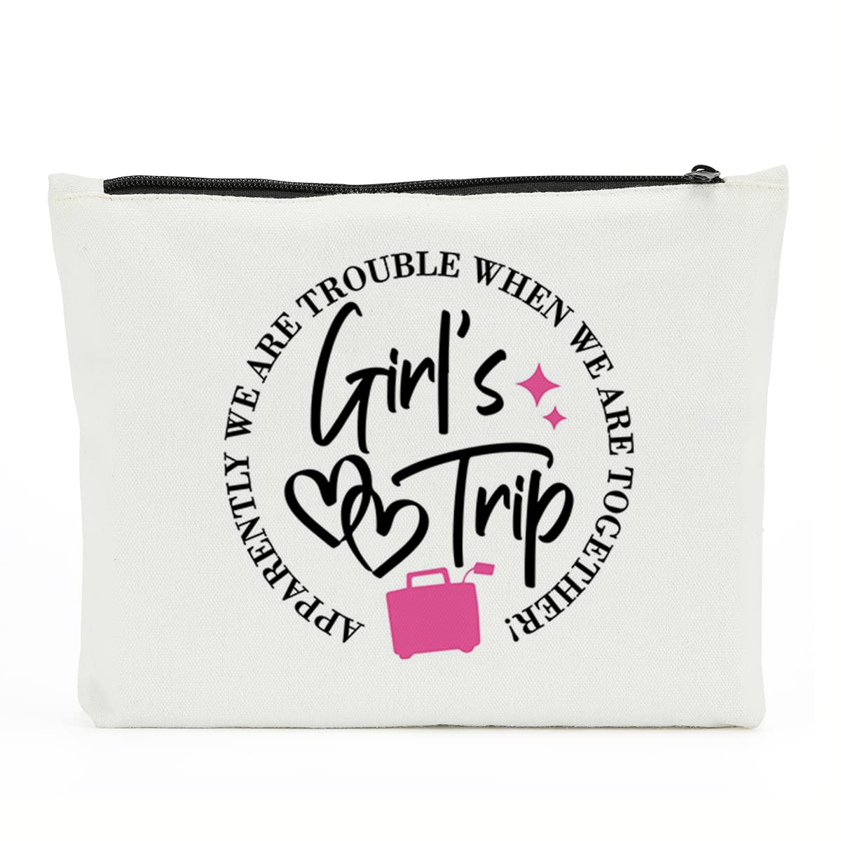Stylish Travel Makeup Bag for Girls - Perfect Weekend, Graduation, Birthday & Christmas Gift for Her, Bestie & Teens - Cosmetic Bags for Vacation, Travel & Friendship - Great for Daily Use, Trips & Special Occasions