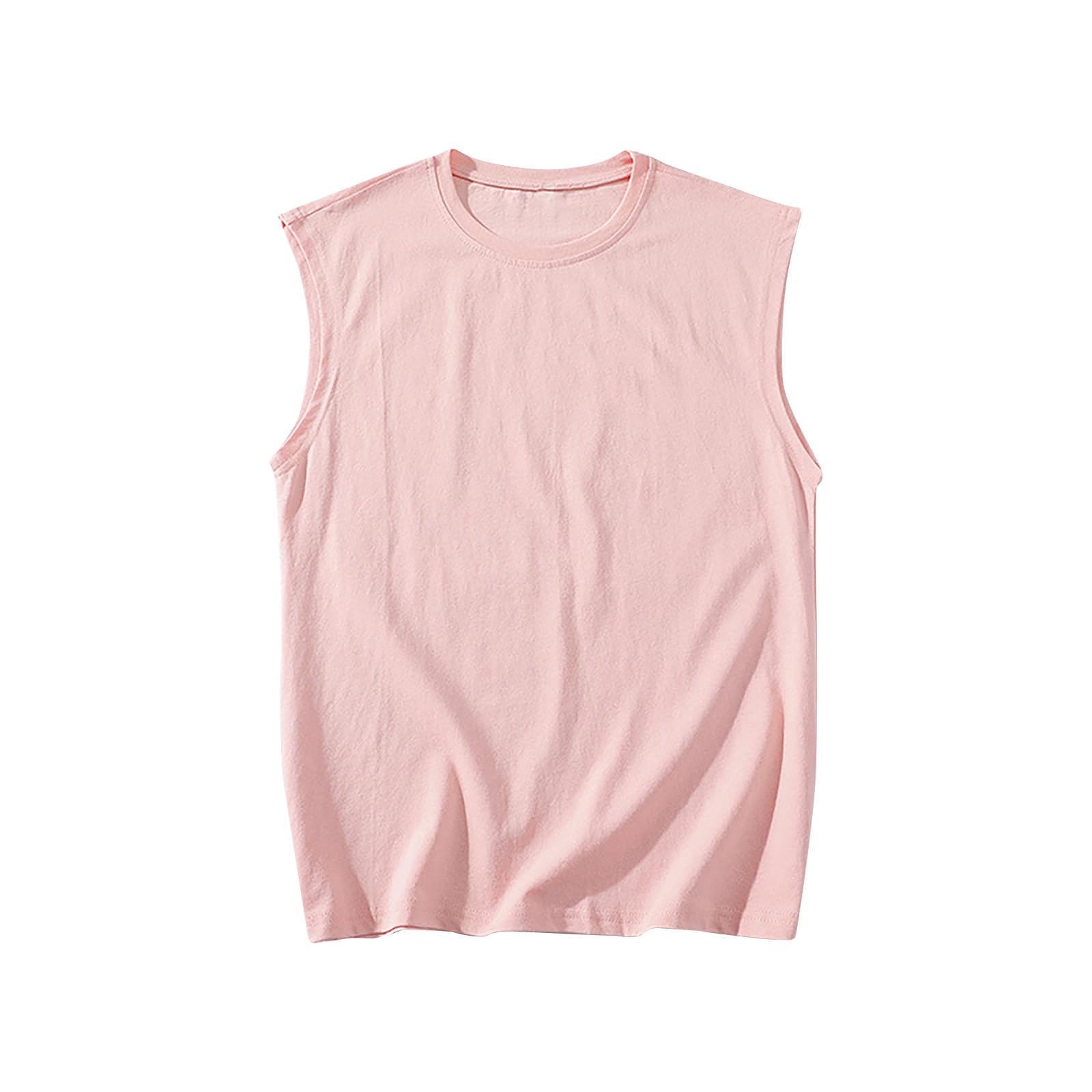 Wodceeke Men's Cotton Tank Tops - Sleeveless Summer Beach Shirts, Gym Workout T-Shirts for Sports & Fitness - Breathable Solid Color Undershirts for Running, Yoga, Swimming & Casual Wear