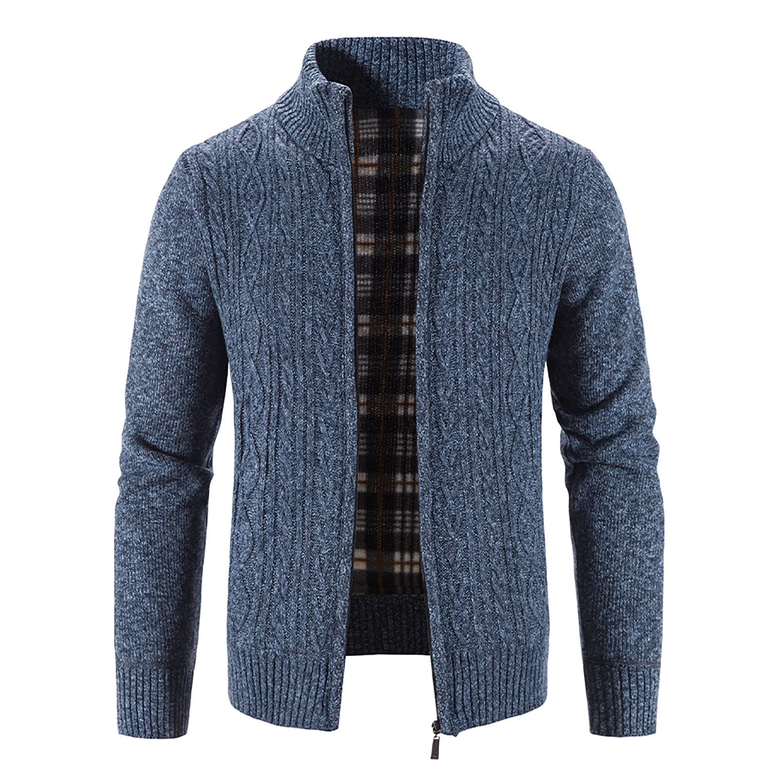 Bravetoshop Men's Slim Fit Casual Cardigan Sweater - Full Zip Thick Knitted Pullover with Pockets | Warm Winter Layering & Office Wear