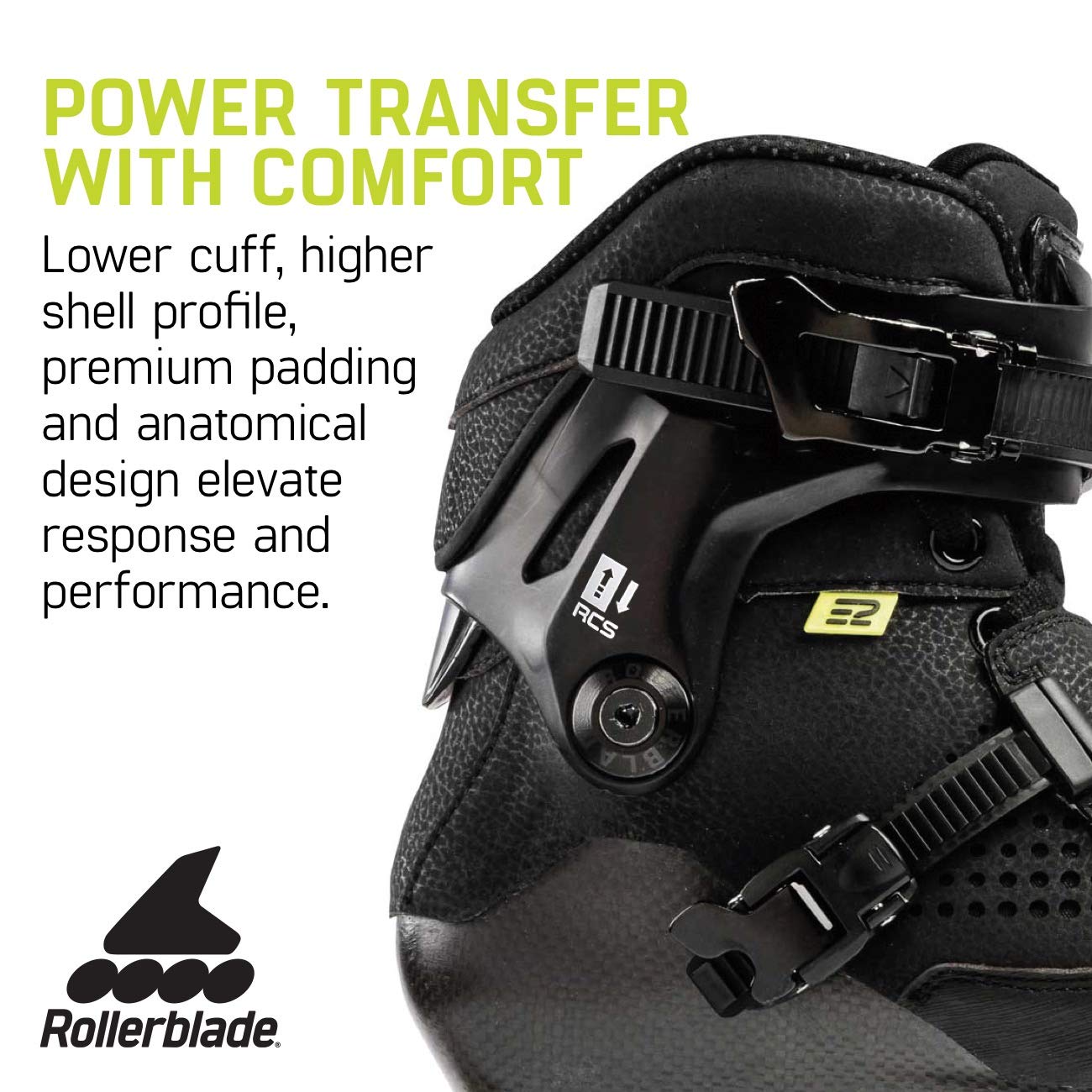 Rollerblade E2 110 Unisex Adult Fitness Inline Skates - Black | High-Performance Wheels for Smooth Ride | Perfect for Outdoor Exercise, Fitness Training & Recreational Skating