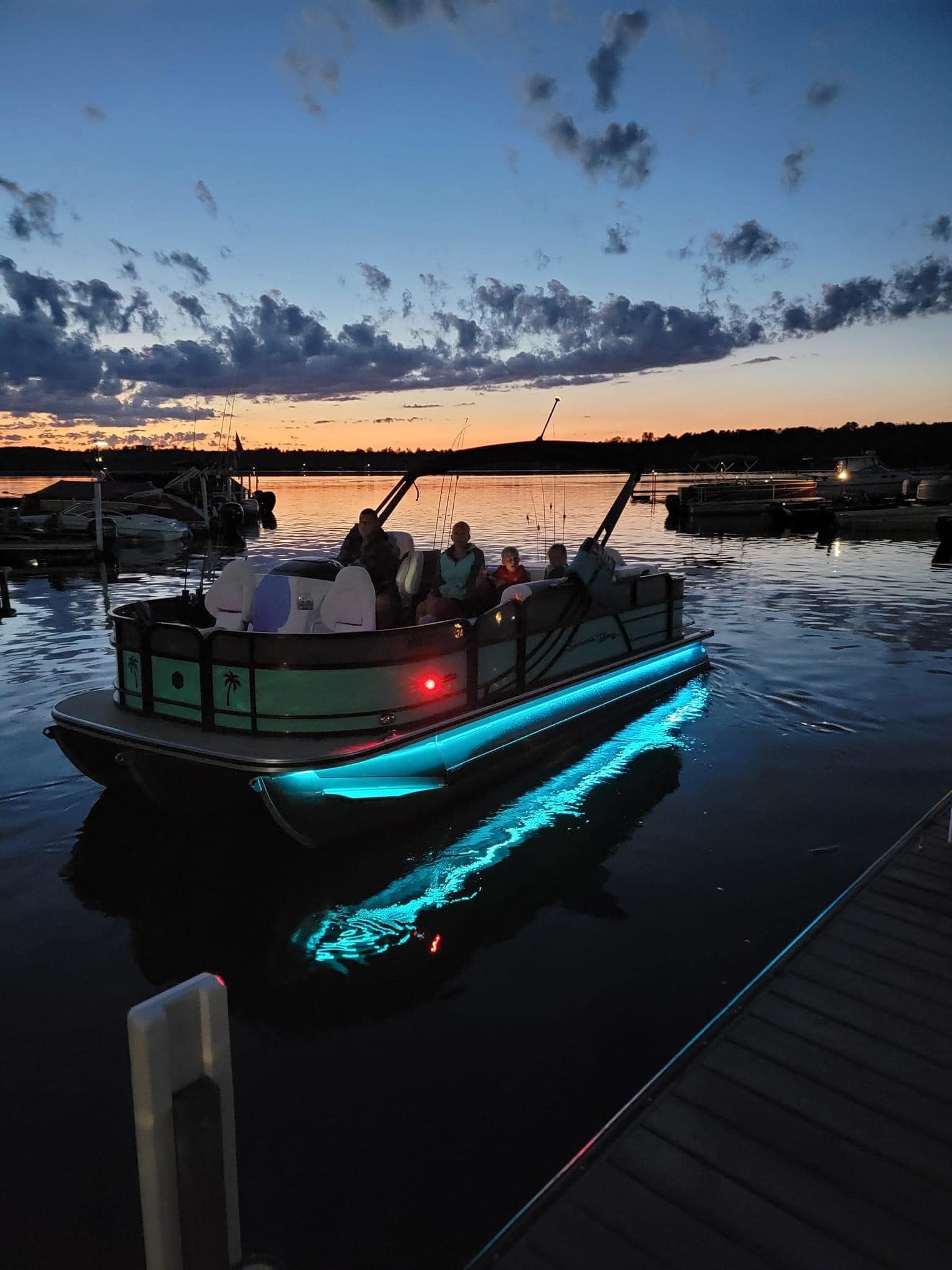 Green Blob Outdoors LED Boat Deck Lighting Kit - Blue Neon Style with Red & Green Navigation Lights for Pontoon Boats | DIY Under Deck Lighting for Night Cruising & Party Ambiance (Blue, 25 Lights)