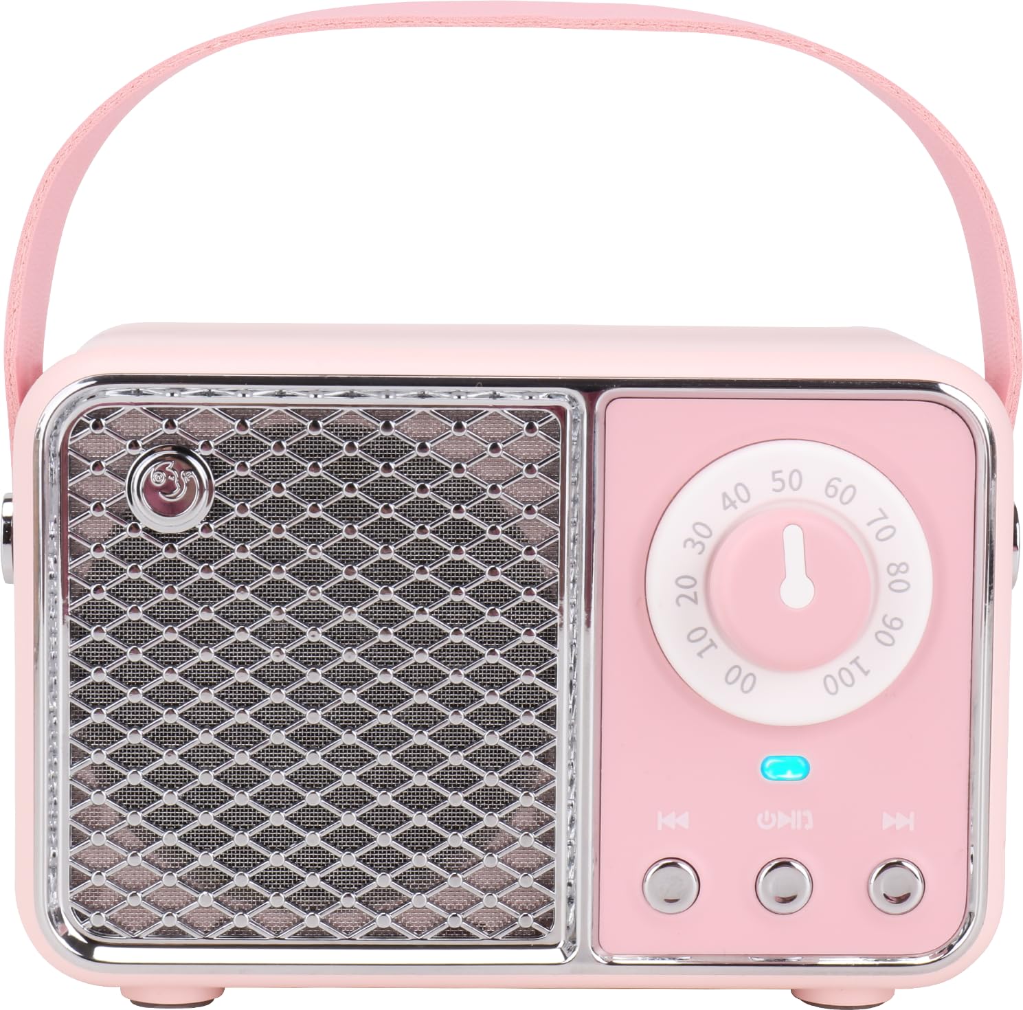 Vintage Retro Bluetooth Speaker - Wireless Portable Speaker with Classic Design, Perfect for Kitchen, Desk, Bedroom, Office, Party & Outdoor Use - Kawaii Cute Accessories in Tender Pink