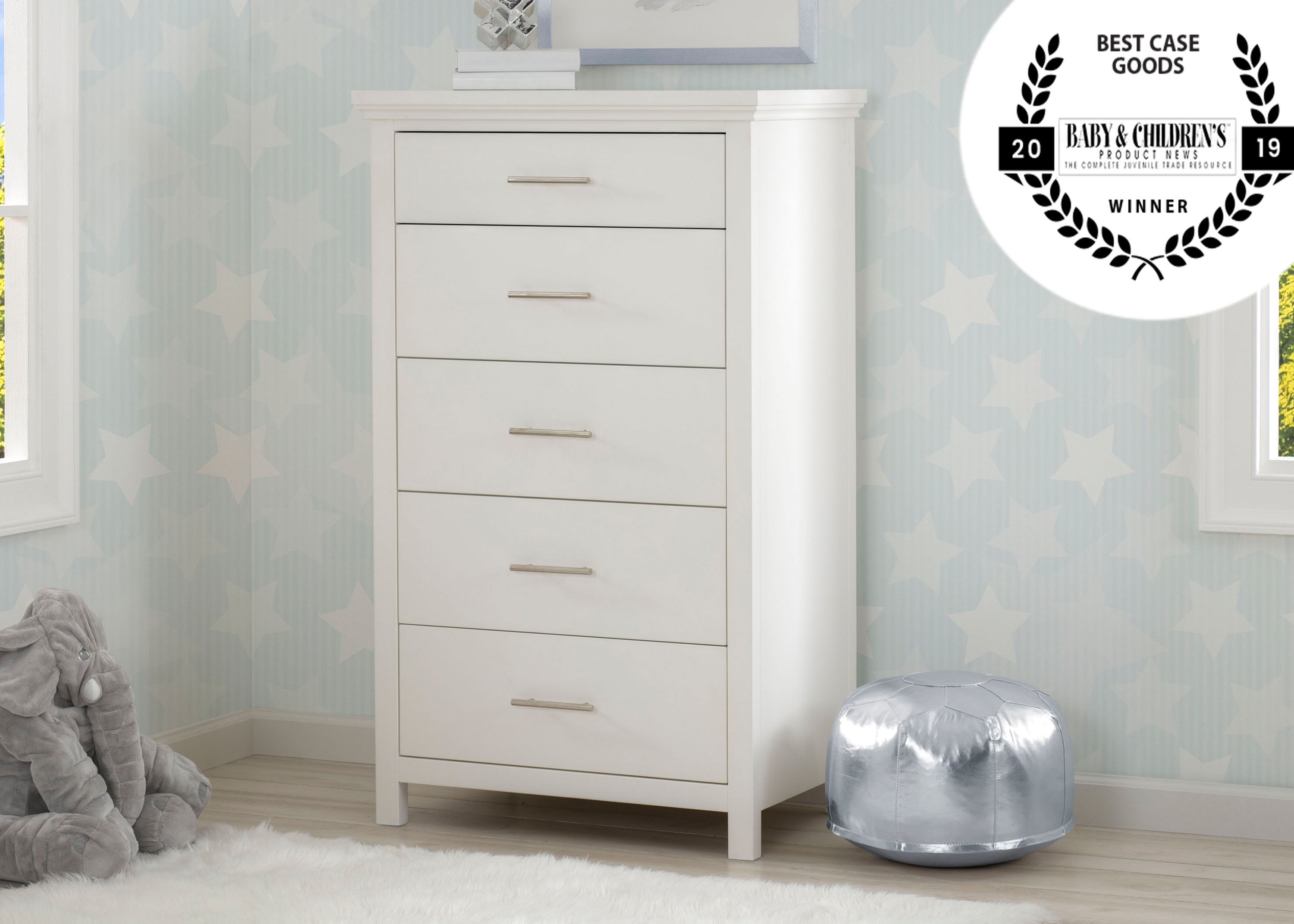 Avery 5 Drawer Chest - Solid Wood Dresser for Bedroom, Nursery & Closet Organization - Perfect for Home Storage & Kids Room Decor