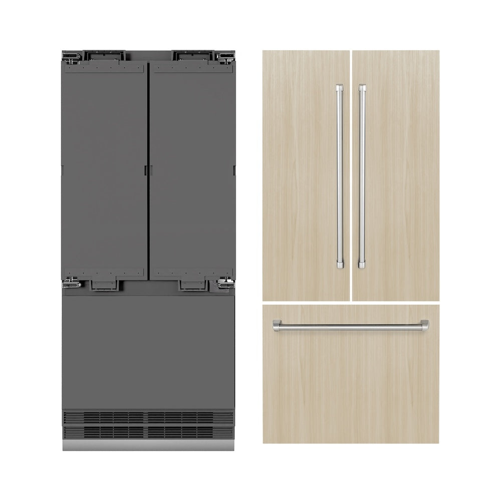 ZLINE 36 Inch 19.6 cu ft Built-In French Door Refrigerator with Bottom Freezer, Water Dispenser & Ice Maker - Graphite Gray Interior (GRBIV 36) | Perfect for Modern Kitchens, Open-Concept Homes & Luxury Appliances