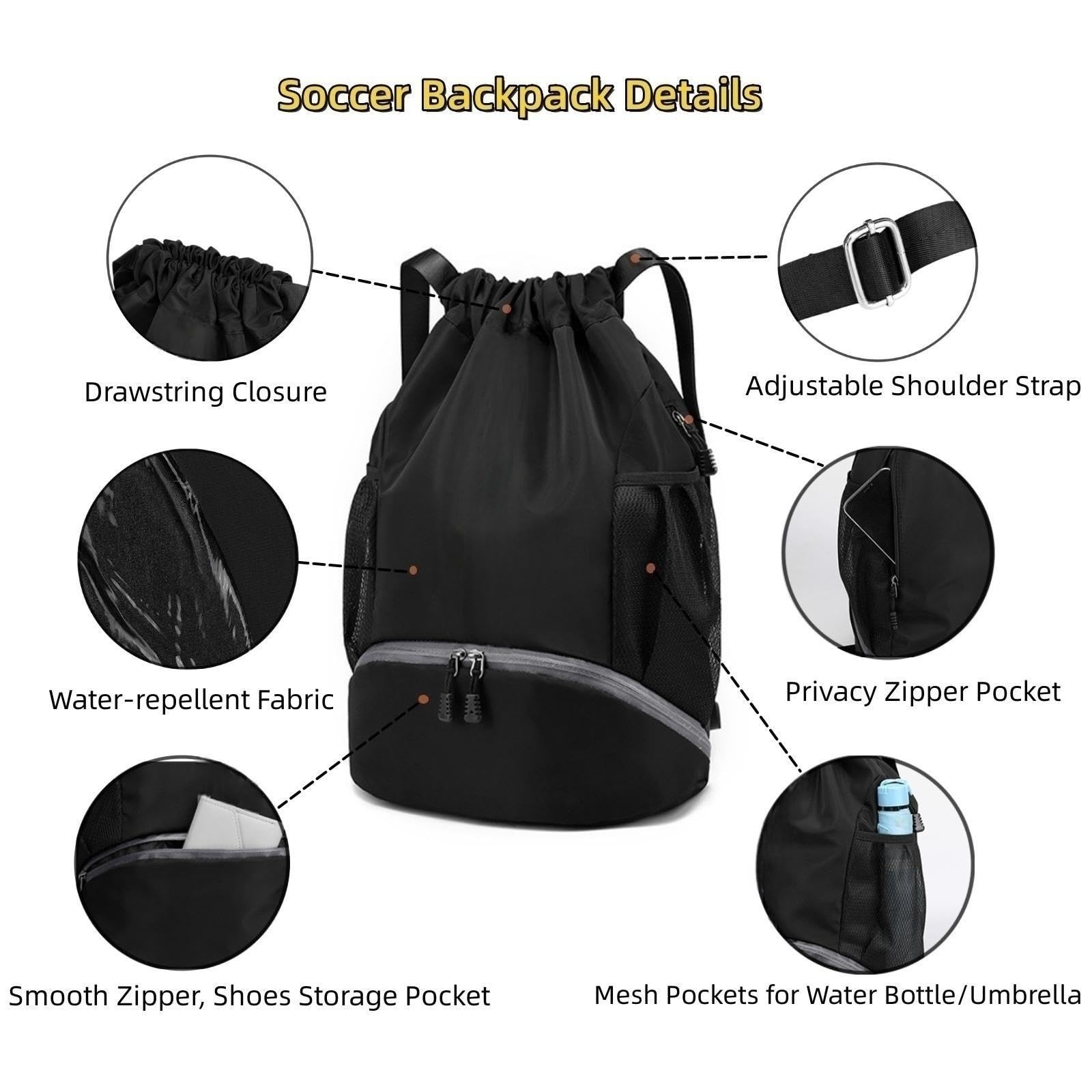 **Best Soccer Backpack for Men & Women - Large Gym Sports Bag with Ball Compartment for Basketball, Volleyball & Football - Durable Drawstring Backpack (Pink) - Perfect for Training, Travel & School**