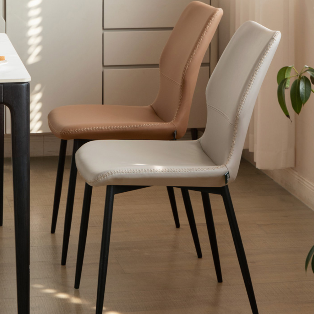 Premium Organic Leather Soft Dining Chairs - Set of 4 for Living Room, Dining Room & Office - Eco-Friendly & Comfortable Seating Furniture