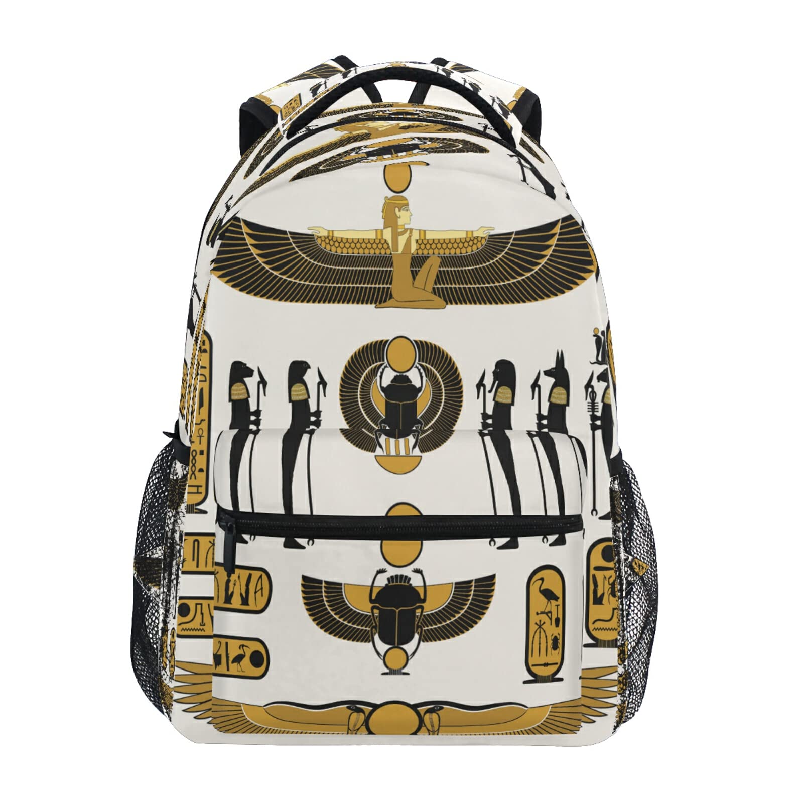 Ancient Egyptian Print Backpack for Teens & Adults - 15 Inch Laptop School Bag for Boys, Girls, Men & Women | Durable Bookbag for College, Travel, Hiking & Camping | Stylish Daypack for Students & Professionals