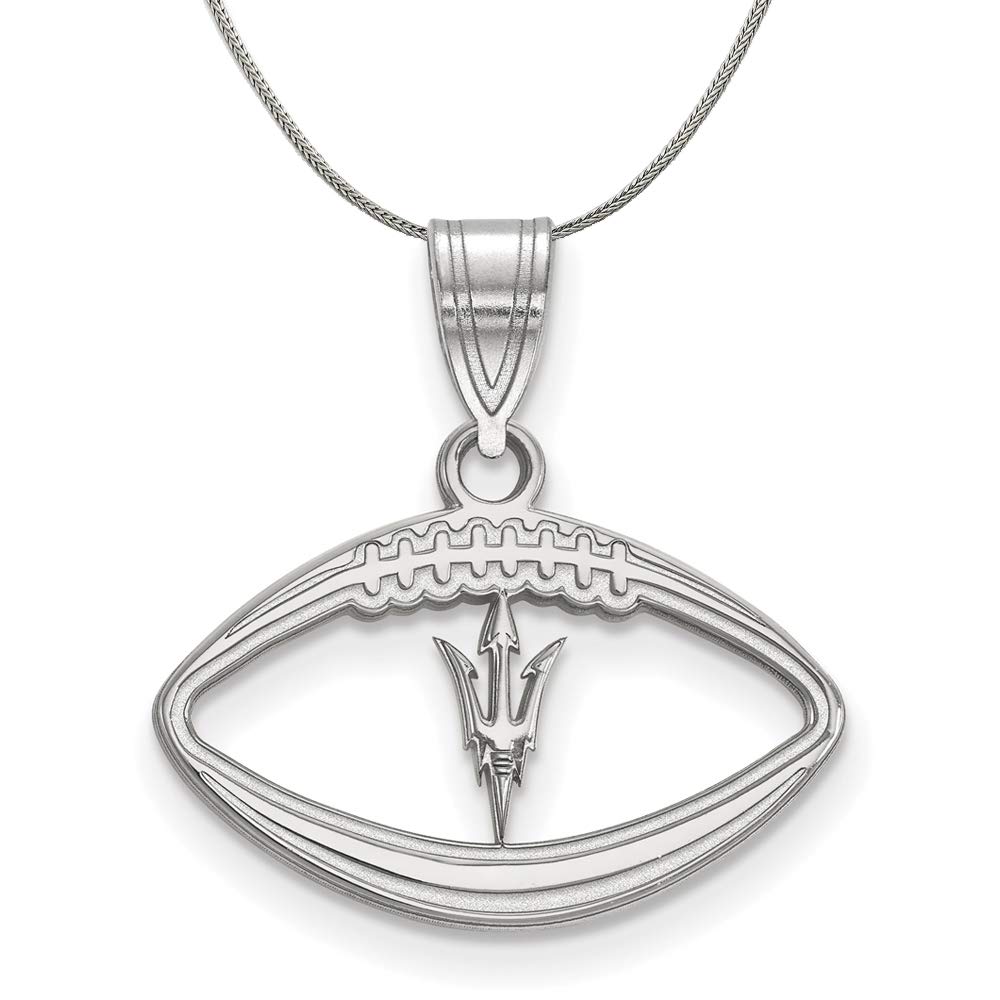 Black Bow Sterling Silver Arizona State Football Pendant Necklace - Perfect for Game Day, Fan Gifts & Sports Jewelry Collection