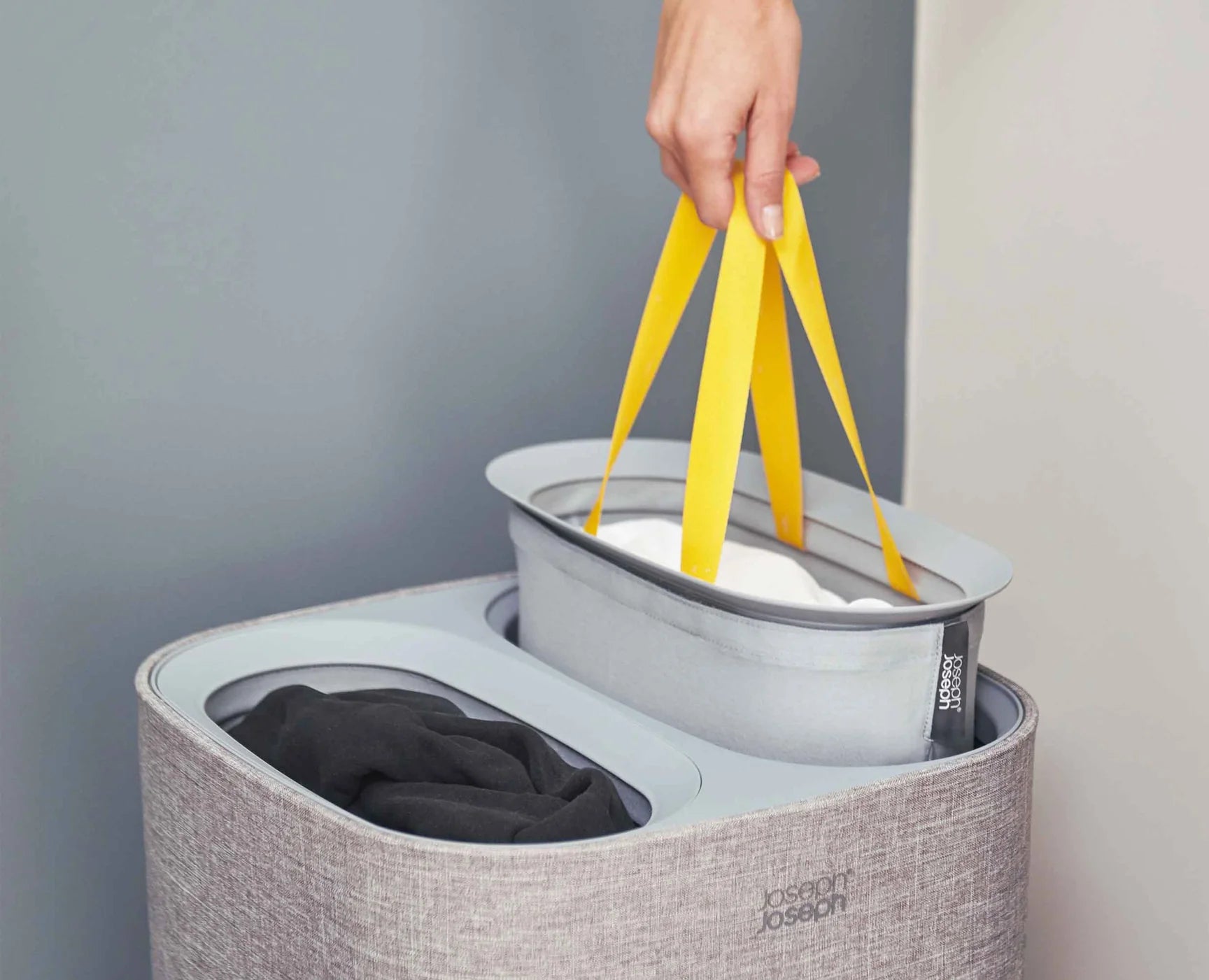 2-Piece Laundry Basket Set with Handles - Foldable Hamper for Clothes, Towels & Toys - Perfect for Bedroom, Bathroom & Dorm Organization (White)
