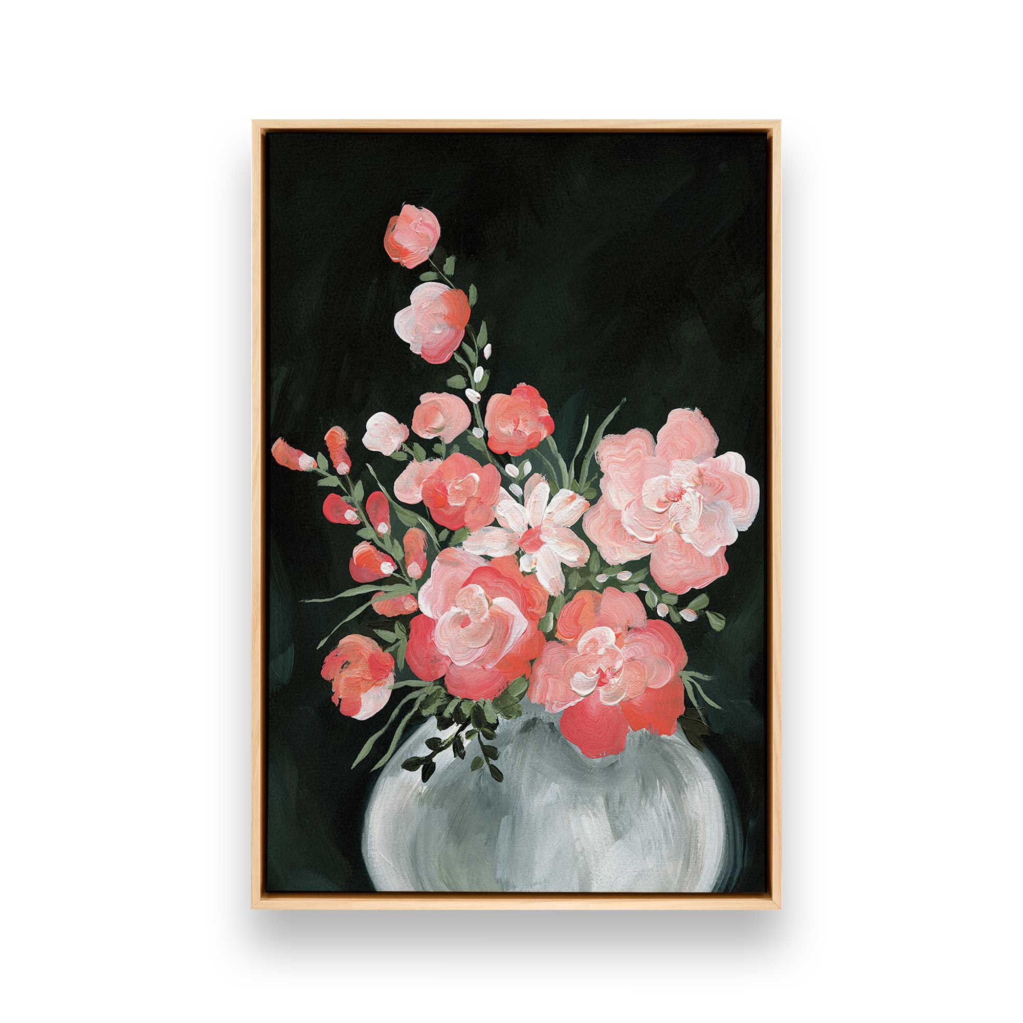 Beautiful Coral Blossoms Canvas Wall Art Print - Tropical Flower Painting for Home Decor, Living Room, Bedroom & Office