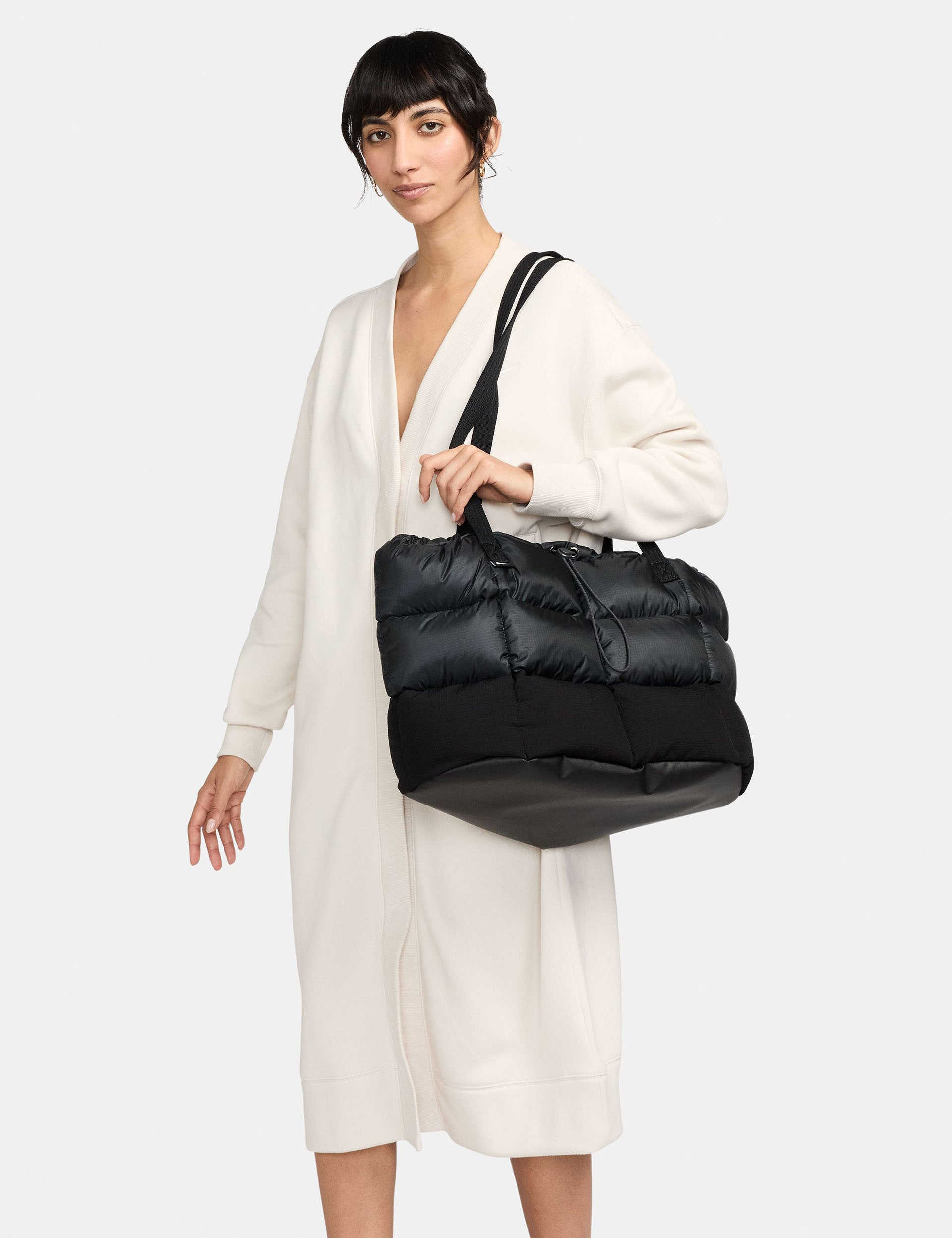 Sportswear Puffle Tote Bag - Black/Anthracite/White | Stylish Gym & Beach Tote for Women | Perfect for Workouts, Yoga, Shopping & Travel