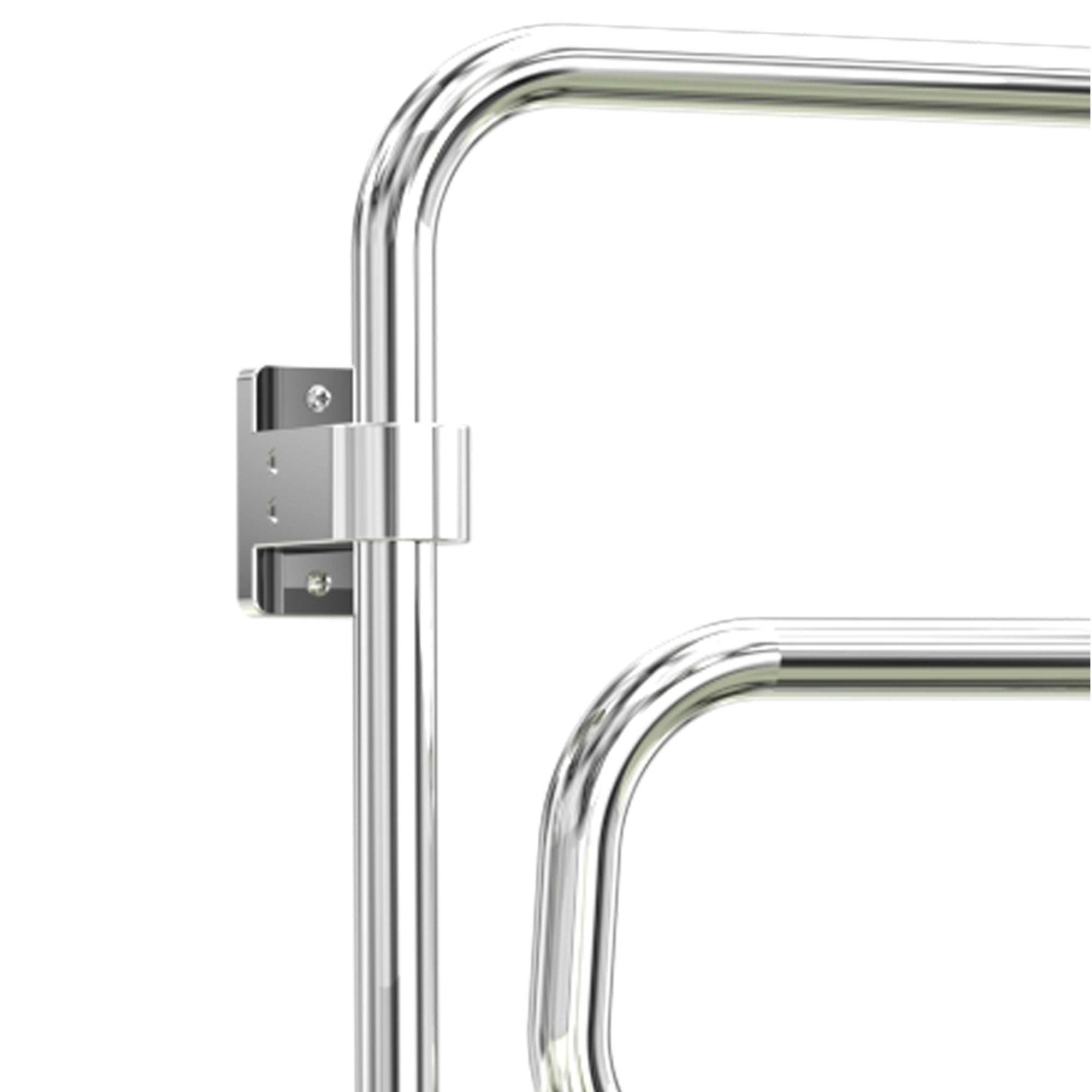 WarmlyYours 4-Bar Heated Towel Rack - Polished Chrome Wall-Mounted Electric Towel Warmer with Swivel Design | Plug-in Bathroom Towel Drying Rack (Elements) | Perfect for Spa-Like Luxury & Fast Drying in Modern Homes