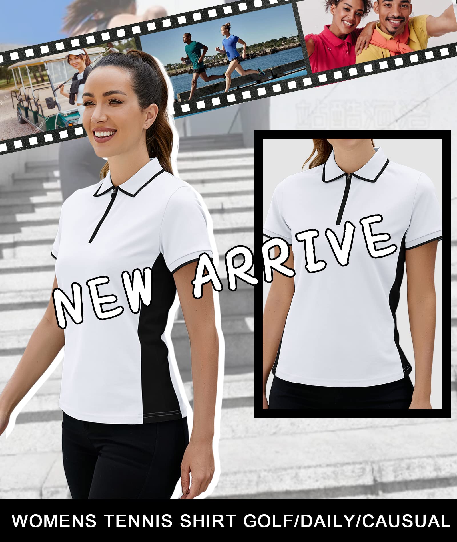 Little Beauty Women's Golf Polo Shirt - Lightweight Moisture Wicking Short Sleeve Collared Athletic T-Shirt for Golf, Tennis & Outdoor Sports | Breathable Quick-Dry Performance Top