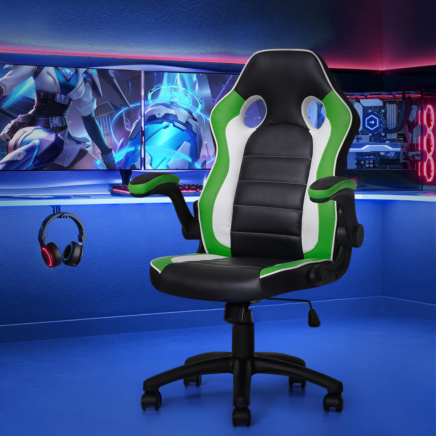 MoNiBloom Ergonomic Gaming Chair with Rectangle Floor Mat - 29
