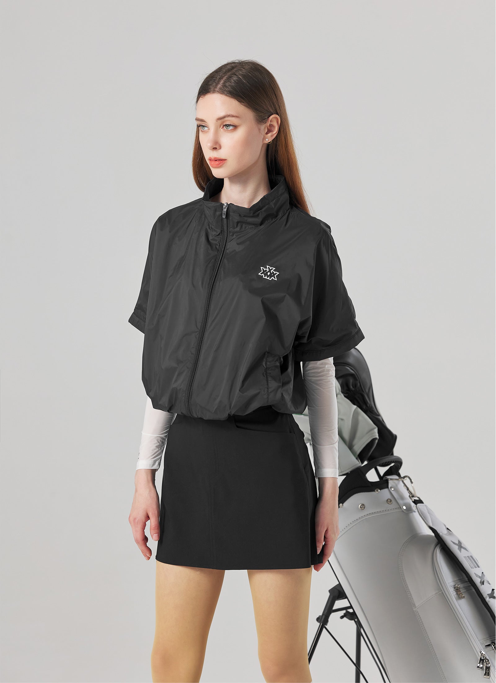 Women's High Neck Dolman Sleeve Windbreaker Jacket - Lightweight Water-Resistant Outdoor Windbreaker for Hiking, Running & Travel