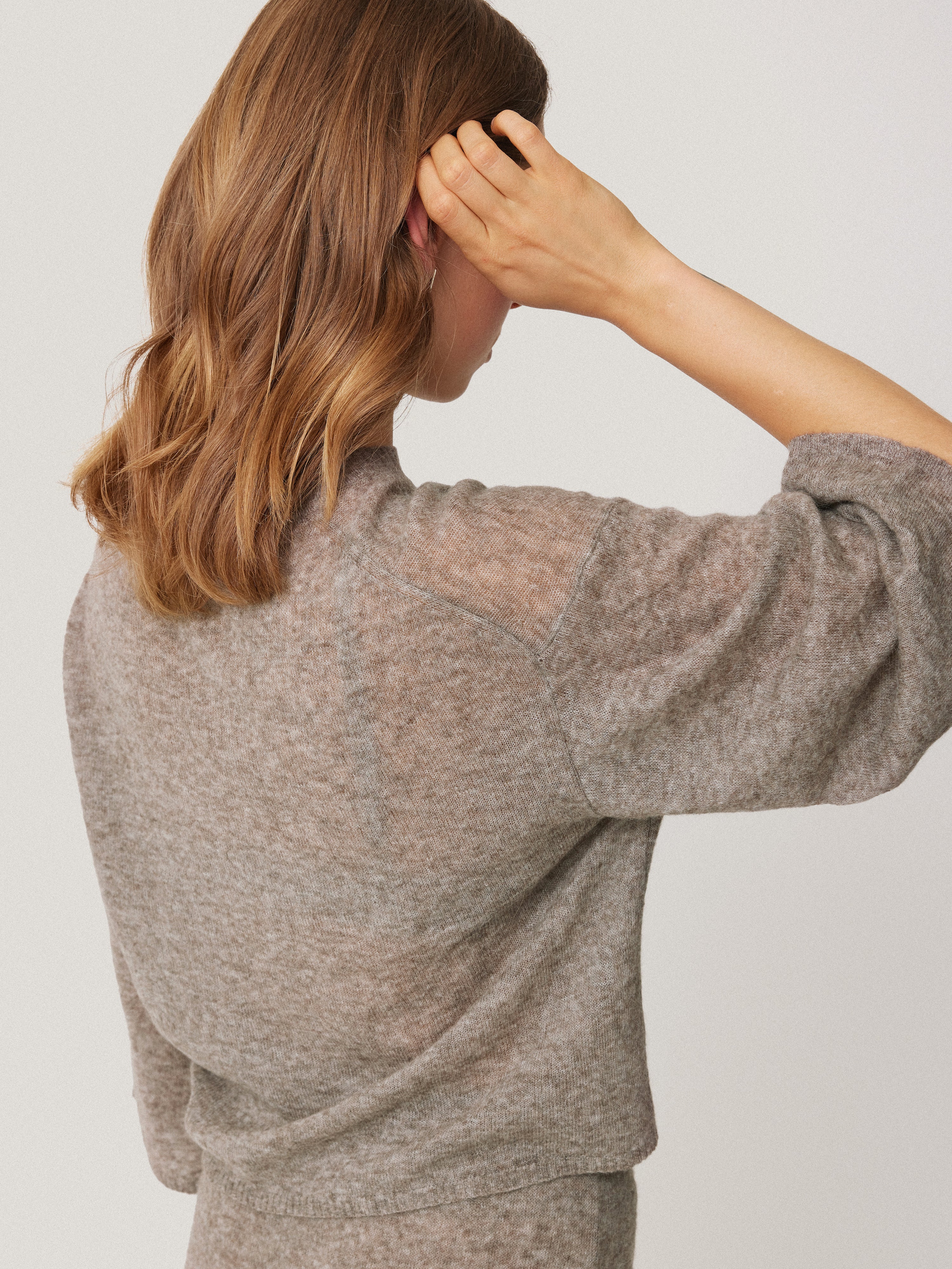 Soft Gauzy Knit T-Shirt for Women | Comfortable Taupe Casual Top | Perfect for Everyday Wear, Layering & Weekend Outfits