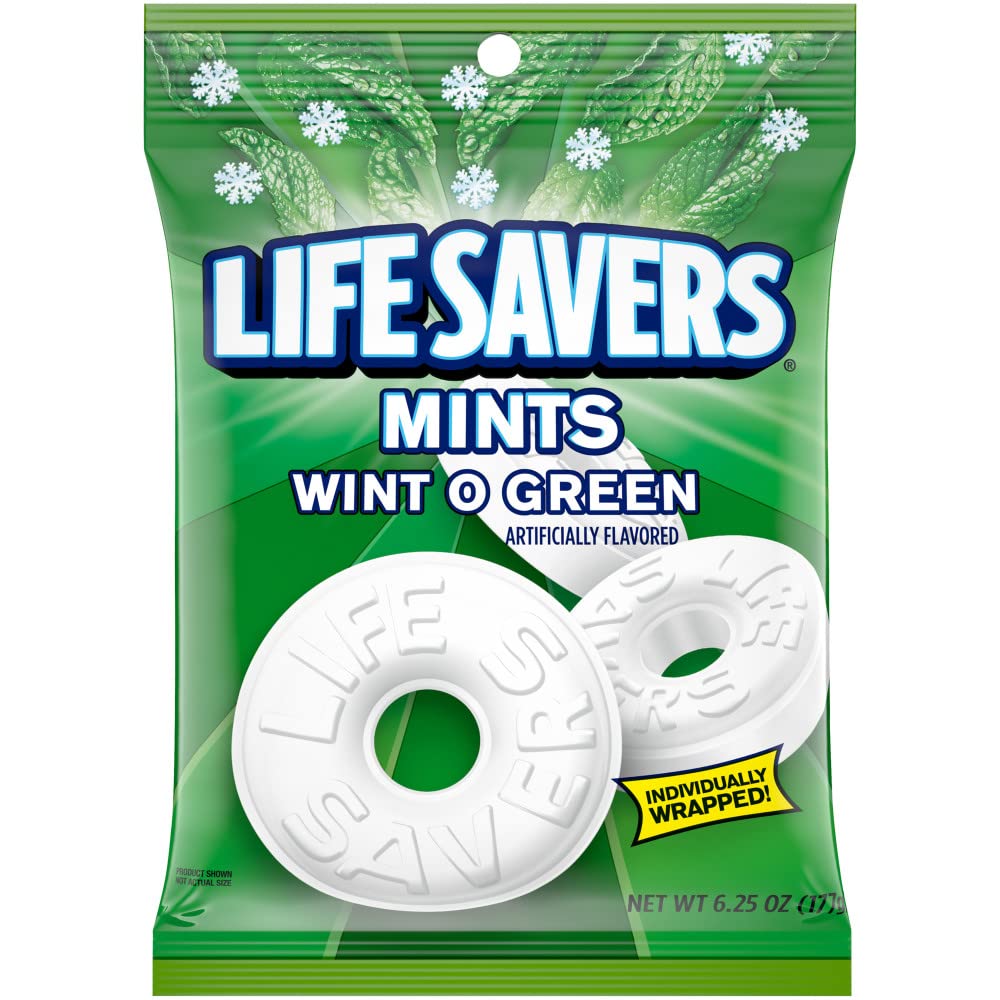 LIFE SAVERS Wint O Green Mint Candy Variety Pack - 12 Bags Bulk Gummy Candy for Valentine's Day Gifts, Office Snacks & Party Favors