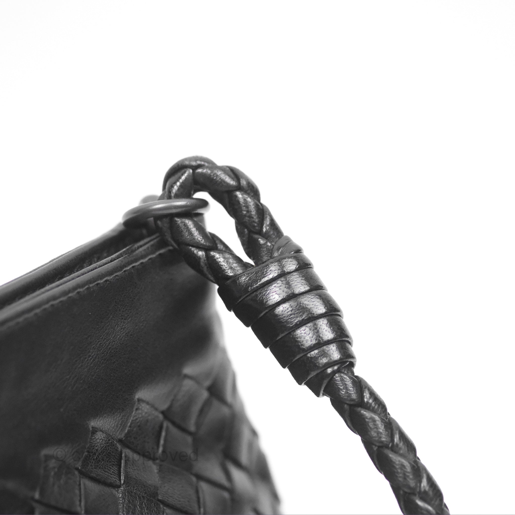 Bottega Veneta Mini Shoulder Bag Black Intrecciato Leather Crossbody Purse for Women | Luxury Designer Handbag for Everyday Use, Date Night & Travel