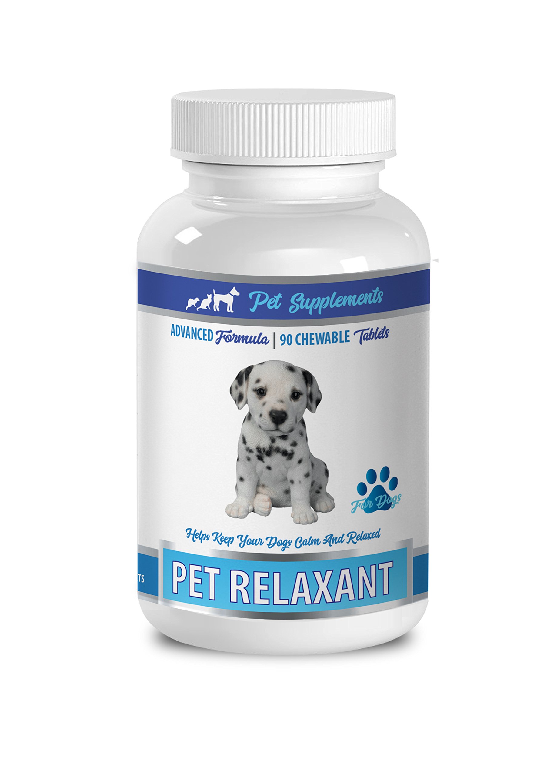 Calming Chews for Anxious Puppies & Dogs - Natural Stress & Anxiety Relief Treats with Valerian - Behavior Support & Relaxation Aid - 90 Soft Chews per Bottle - Perfect for Thunderstorms, Travel & Separation Anxiety