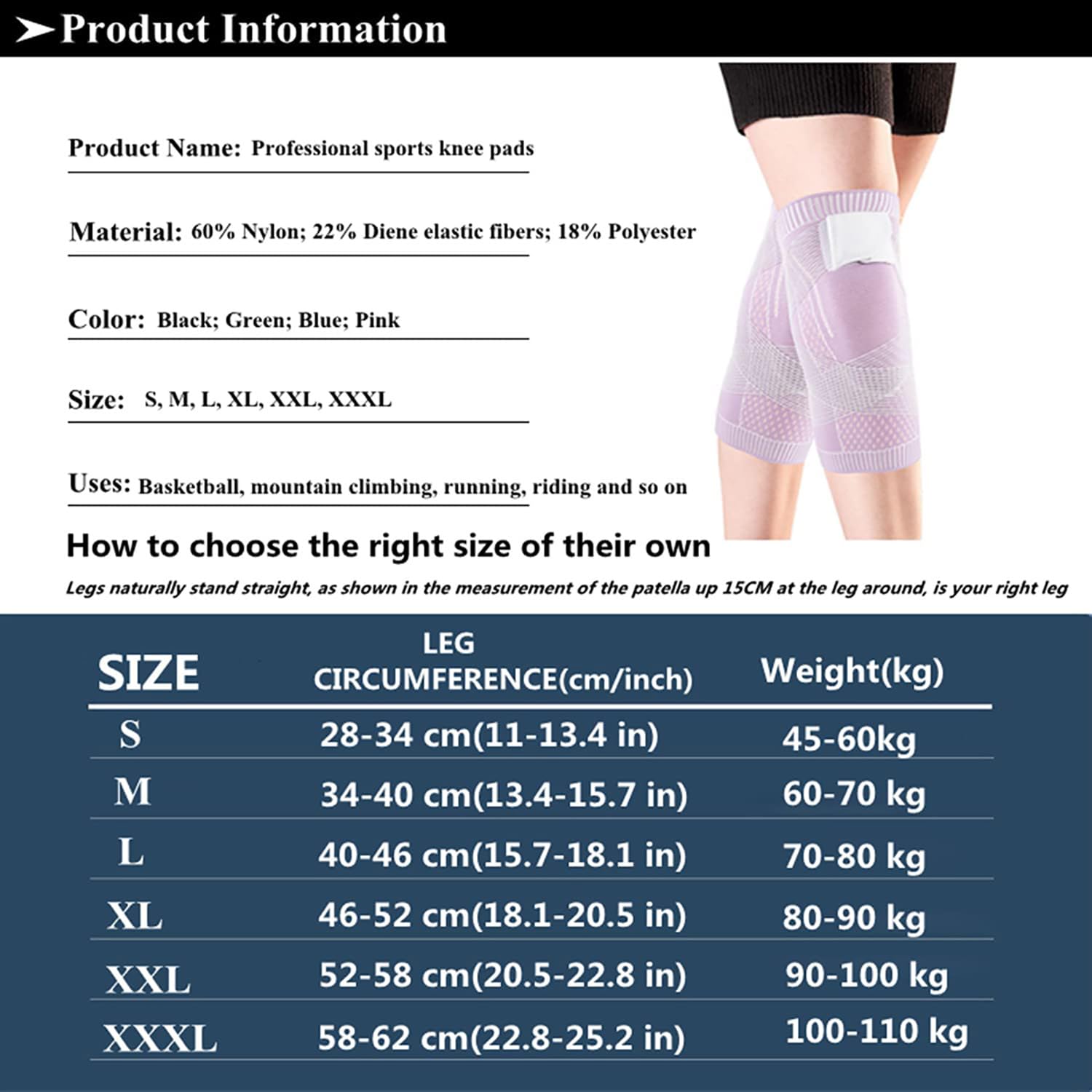 Beyonddraw Adjustable Knee Compression Sleeve Brace - High Elastic Support for Men & Women, Pain Relief for Arthritis, Running, Workout & Sports (Purple, 1 Pair, XL) - Ideal for Gym, Basketball & Daily Activities