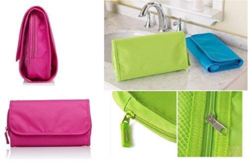 Kthree Travel Cosmetic Bag - Foldable Hanging Makeup Organizer Case, Toiletry Pouch for Women | Perfect for Travel, Gym, Camping & Home Bathroom Storage