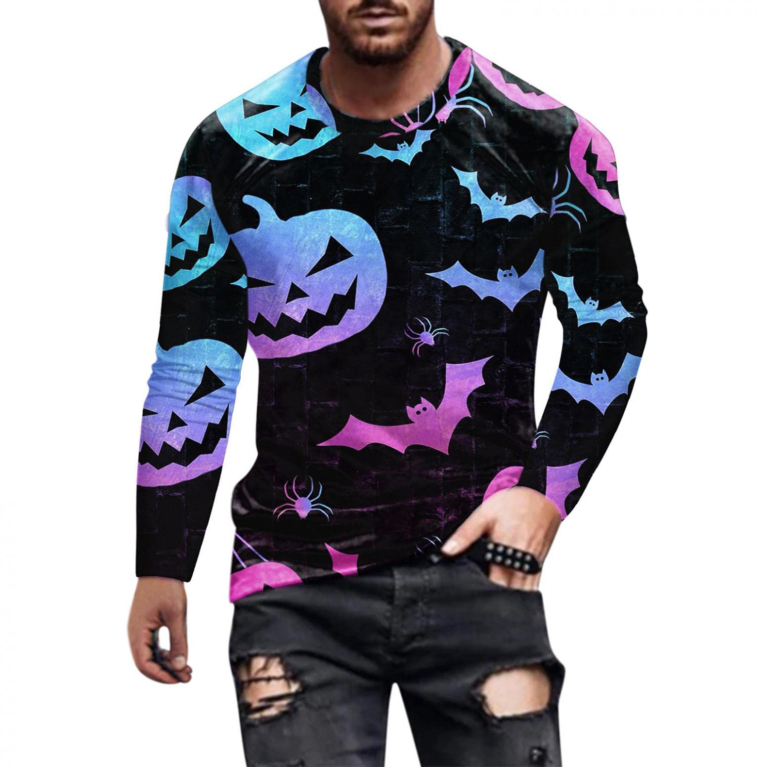 WOCACHI Men's Long Sleeve T-Shirt - Faith Jesus Cross Lion Print Athletic Tee for Workout & Streetwear | Fall Fashion, Casual Wear & Gym Clothing