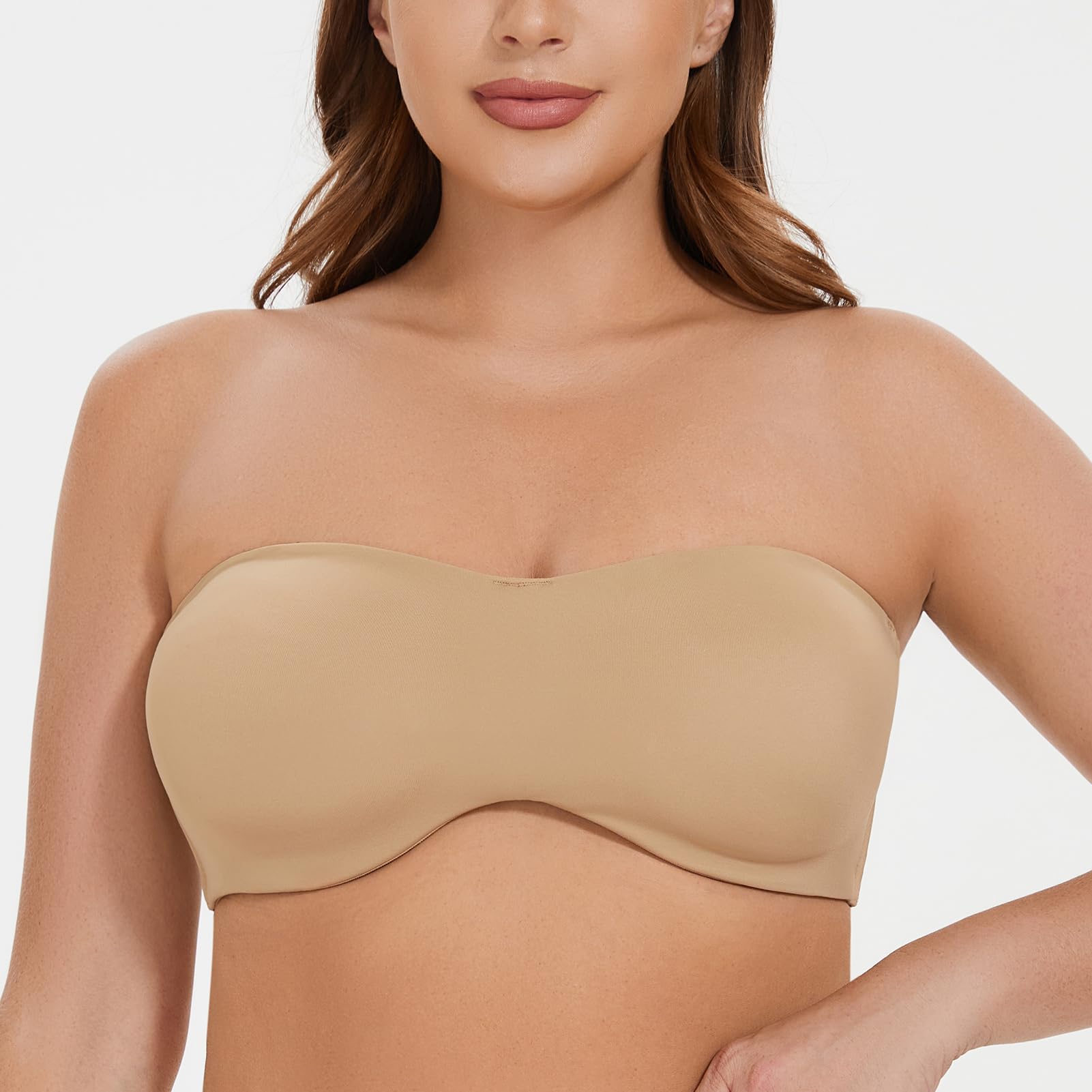 Women's Underwire Bandeau Minimizer Strapless Bra - Full Coverage Support for Large Bust - Perfect for Wedding Dresses, Evening Gowns & Formal Wear