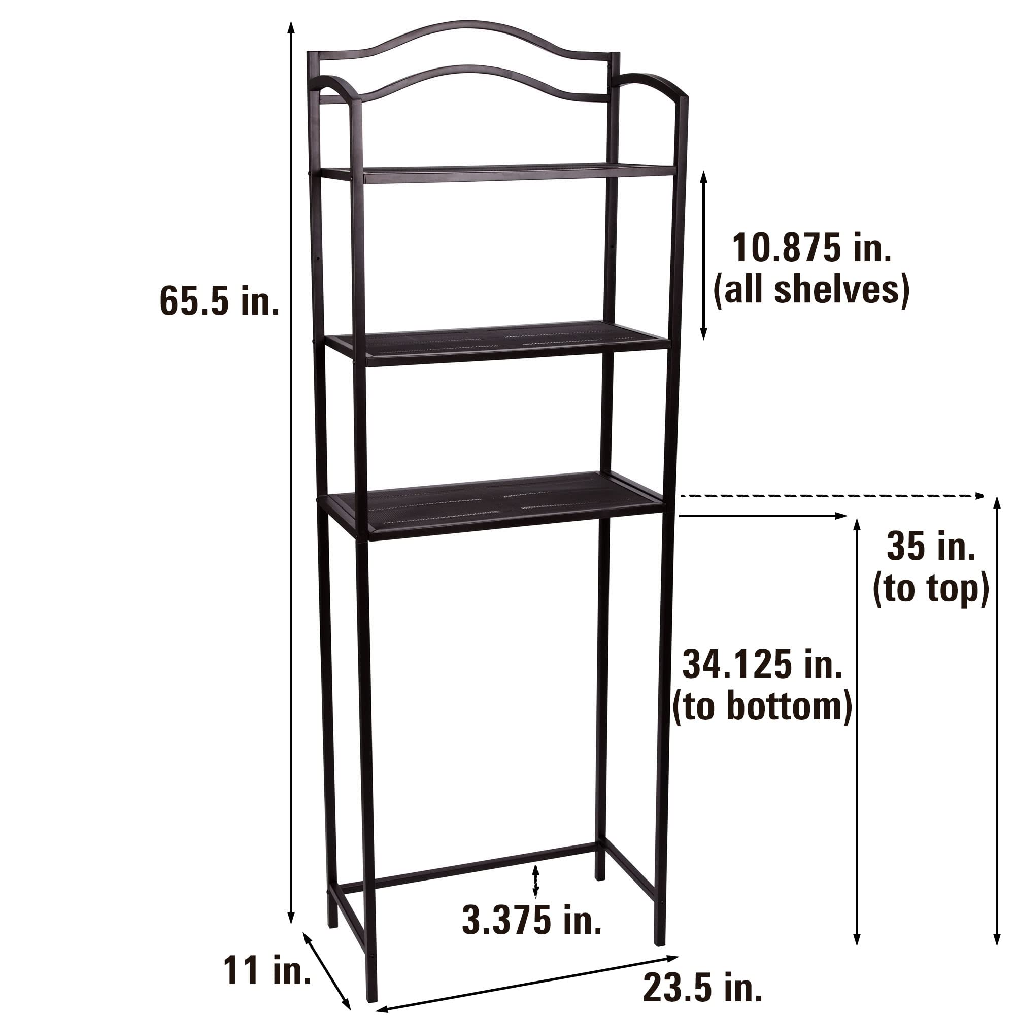 3-Tier Over The Toilet Storage Shelf - Space Saving Bathroom Organizer for Towels, Toiletries & Essentials - Espresso Brown - Perfect for Small Bathrooms & Apartment Living